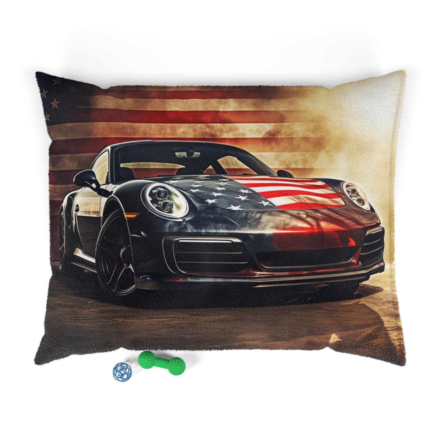 Pet Bed Abstract American Flag Background Porsche 1