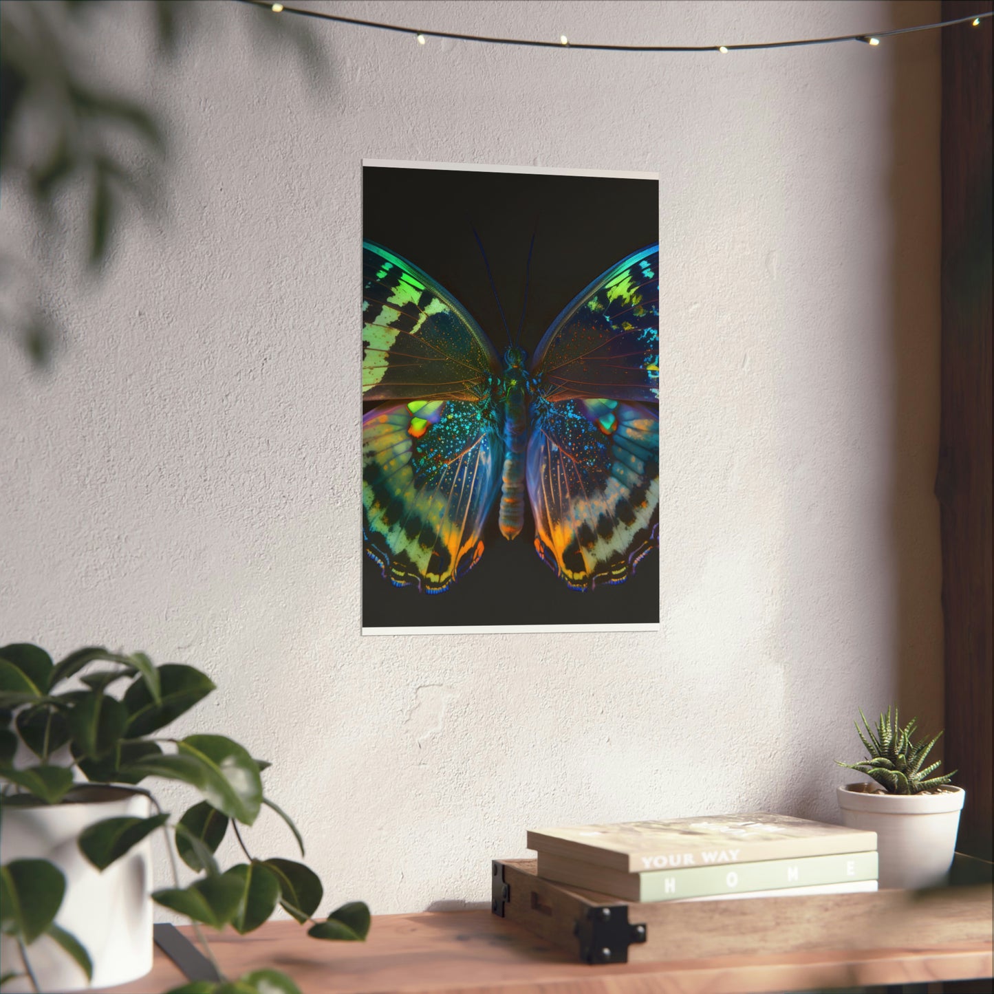 Premium Matte Vertical Posters Neon Butterfly Flair 4