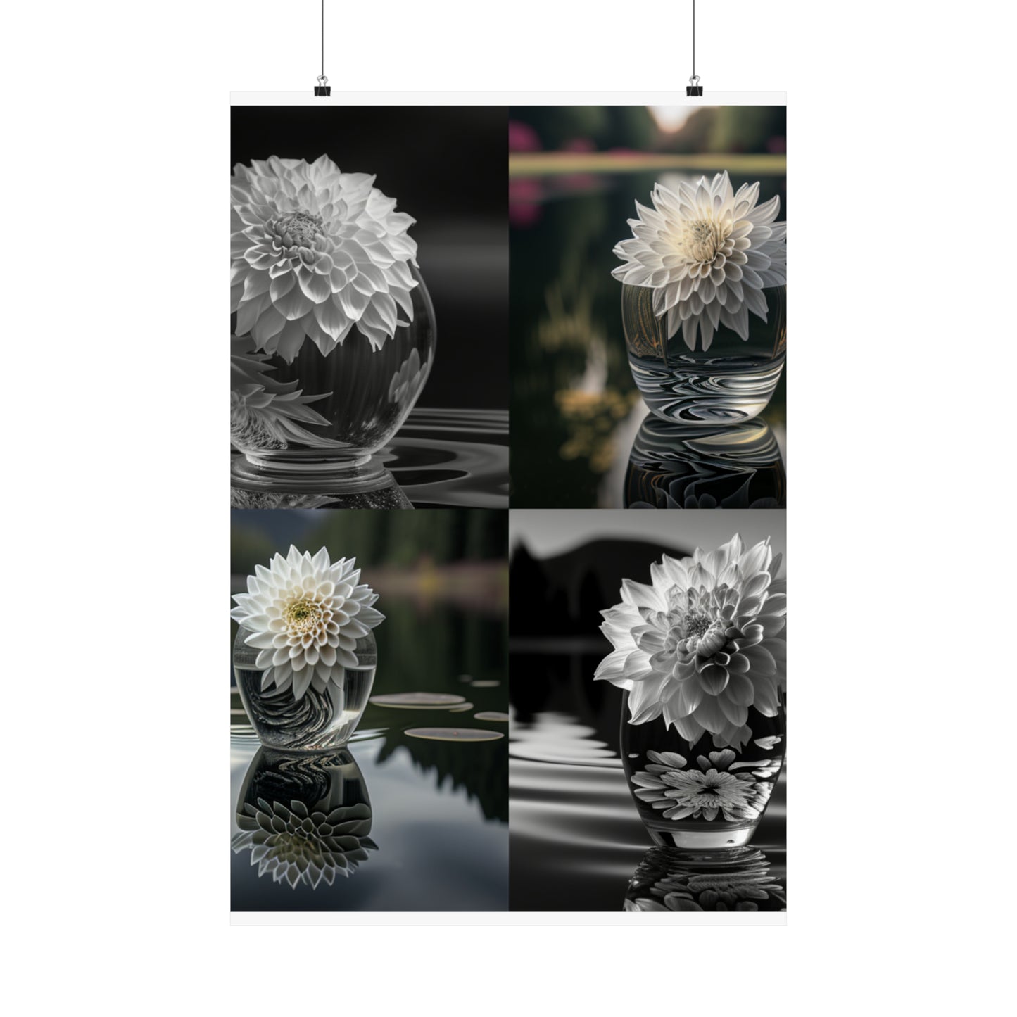 Premium Matte Vertical Posters White Dahlia 5