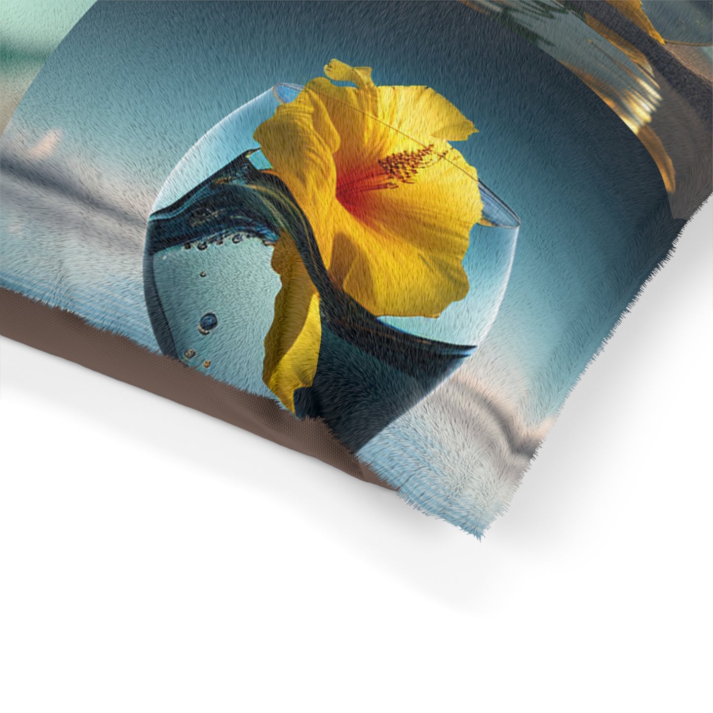 Pet Bed Yellow Hibiscus glass 5