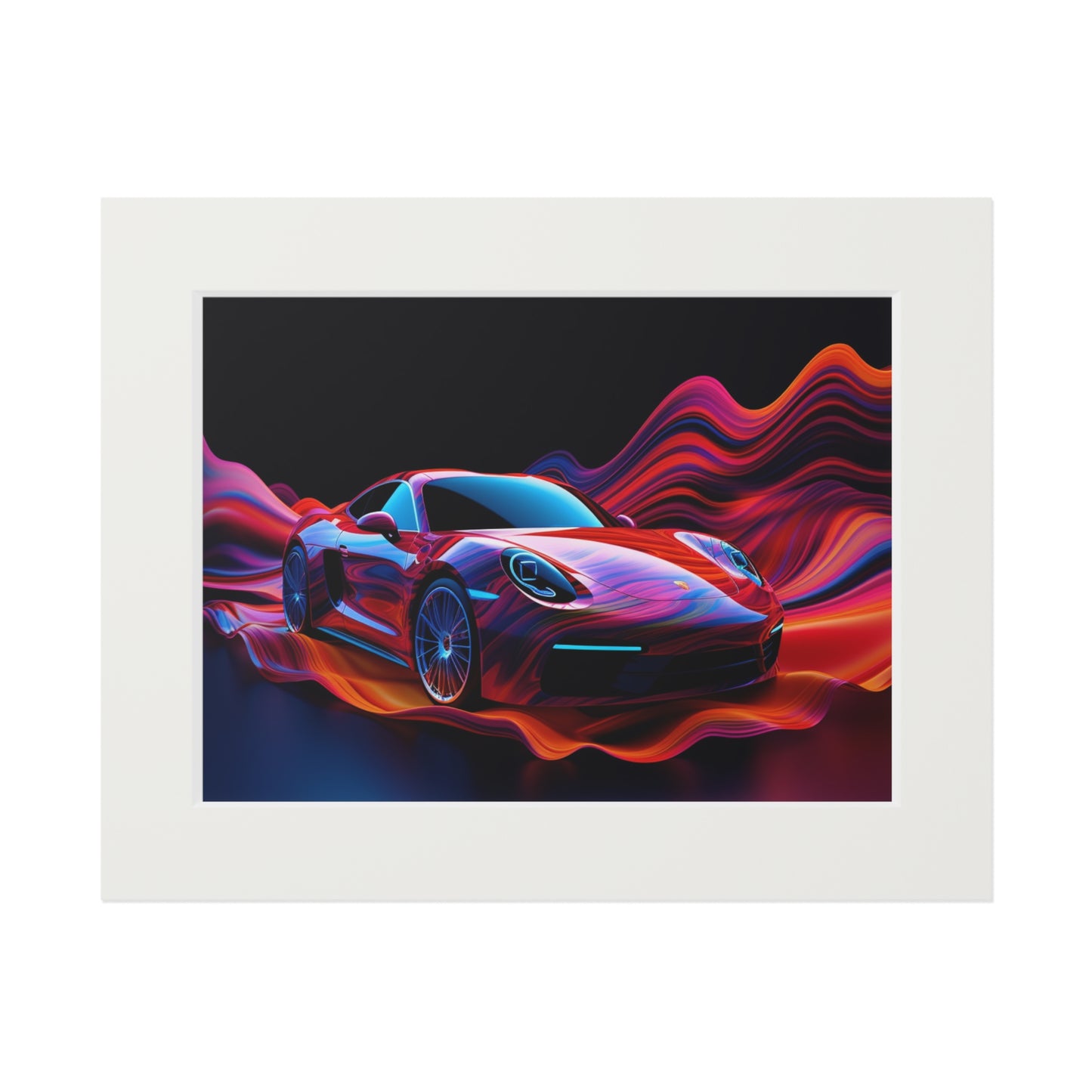 Fine Art Prints (Passepartout Paper Frame) Porsche Water Fusion 4