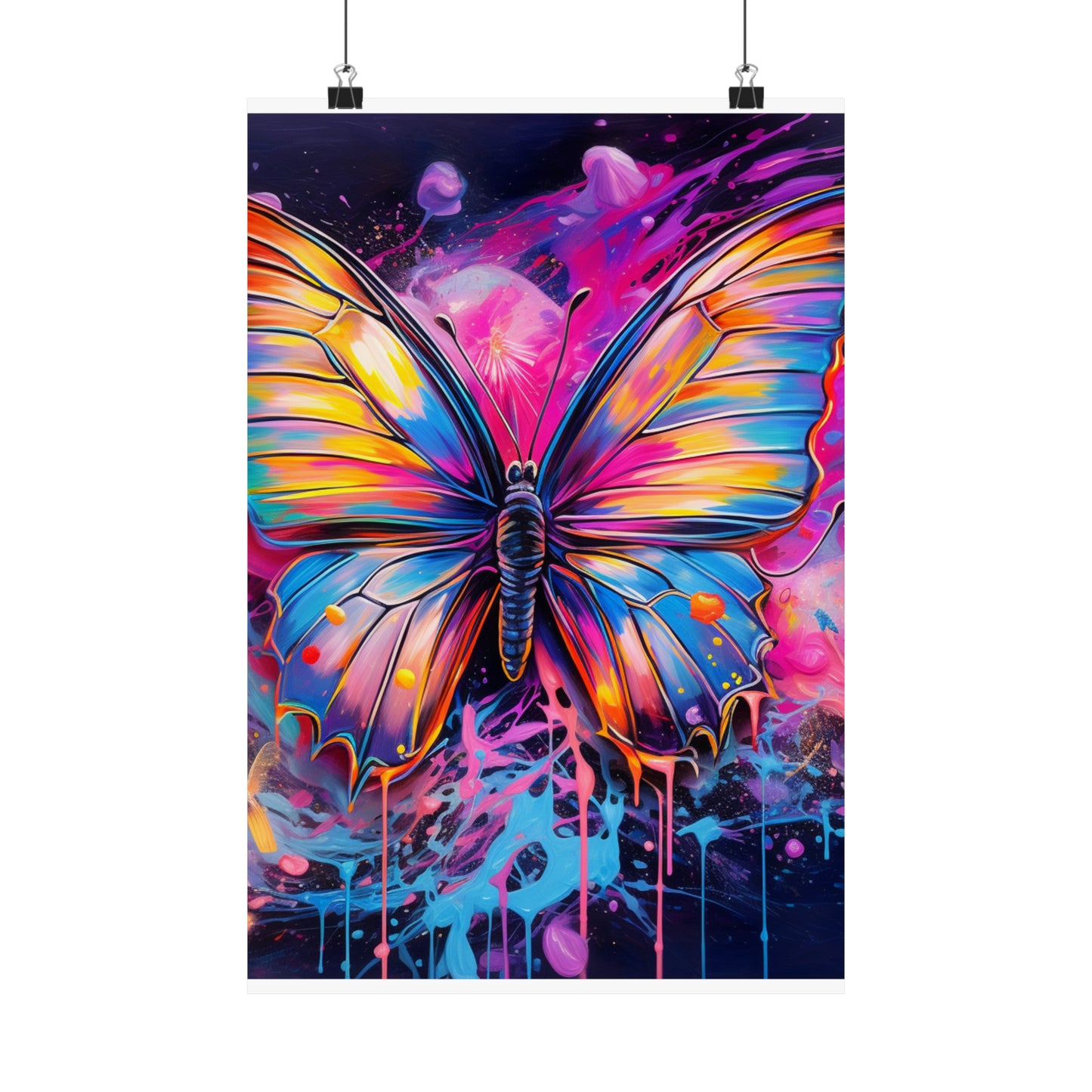 Premium Matte Vertical Posters Pink Butterfly Flair 3