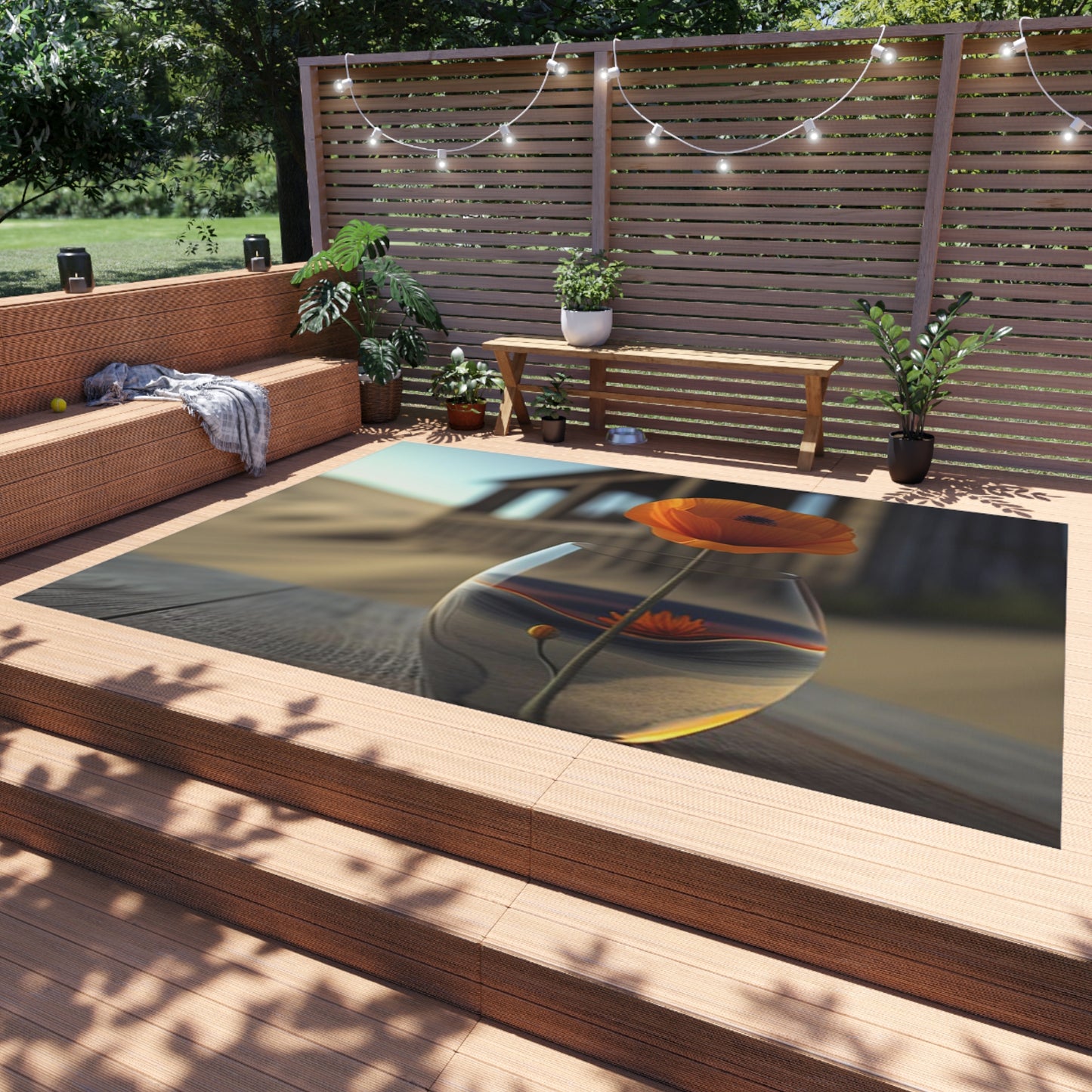 Outdoor Rug  Poppy in a Glass Vase 4