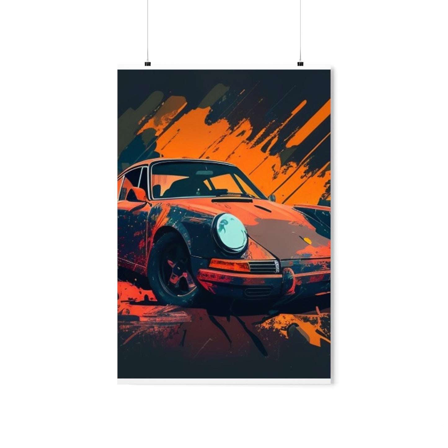 Premium Matte Vertical Posters Porsche Abstract 3