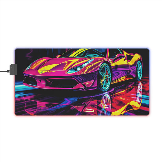 LED Gaming Mouse Pad Pink Ferrari Macro 2