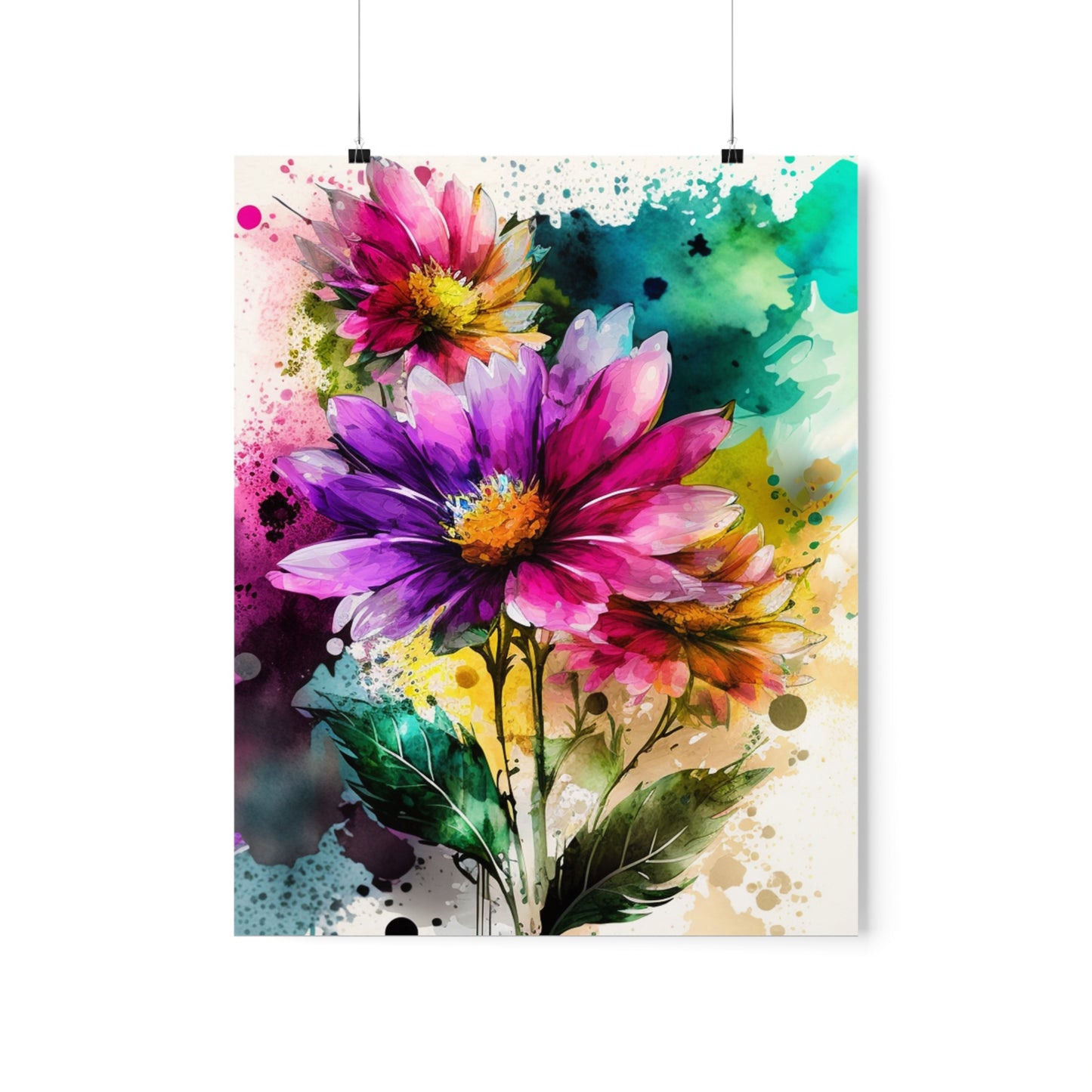 Premium Matte Vertical Posters Bright Spring Flowers 1