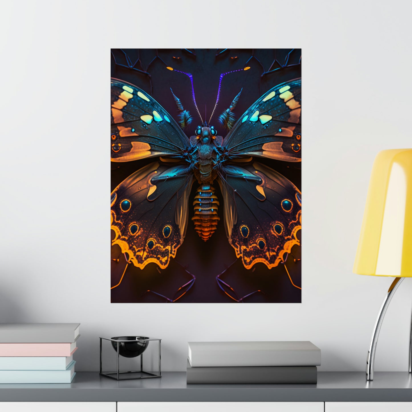 Premium Matte Vertical Posters Neon Hue Butterfly 2