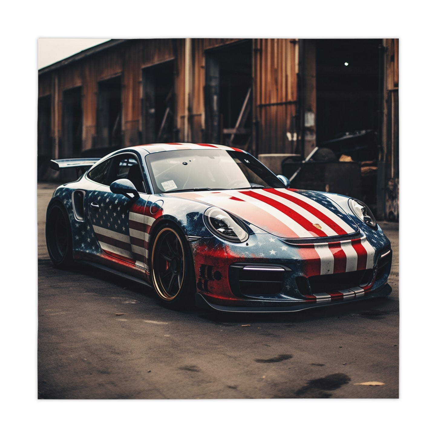 Tablecloth American Flag Porsche 3