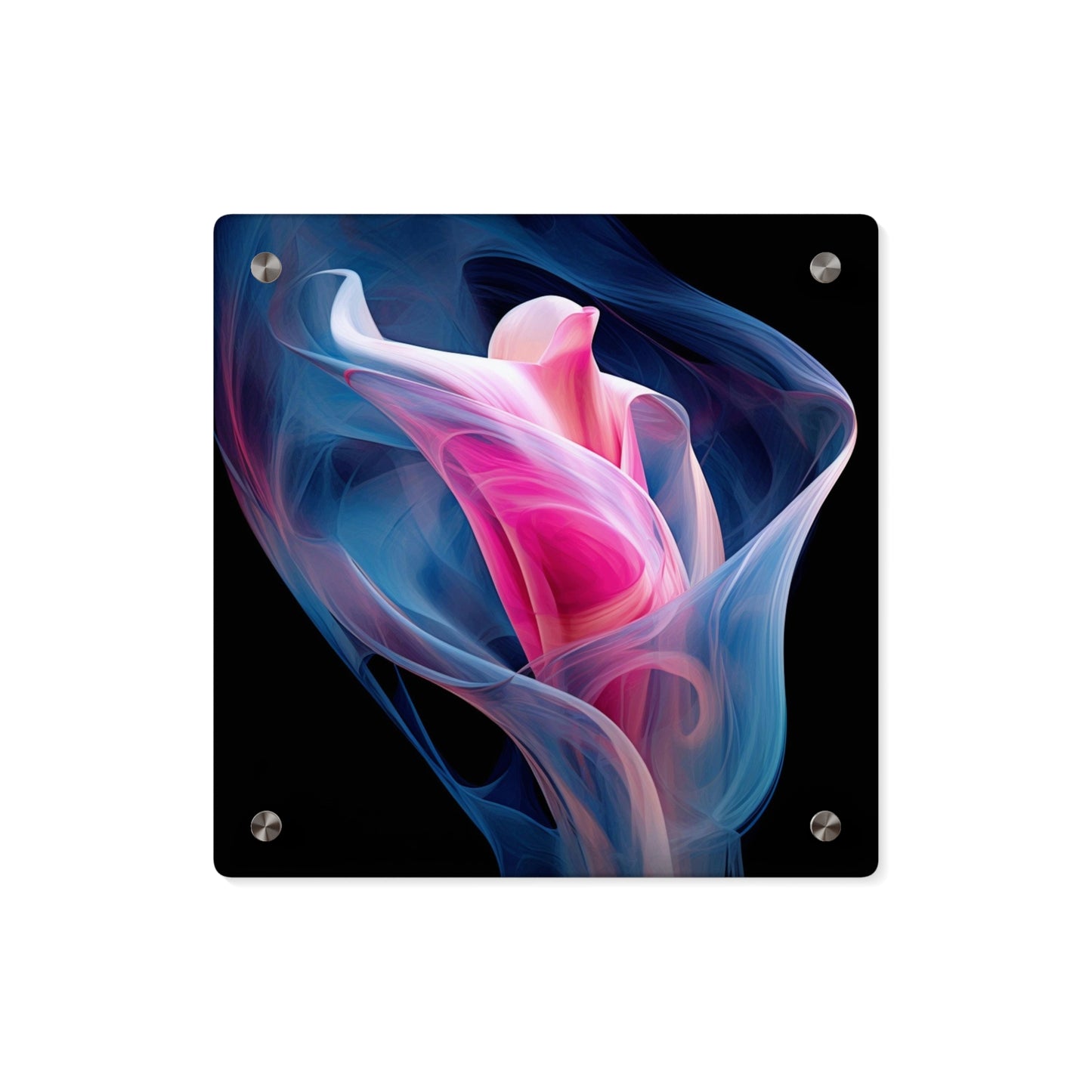 Acrylic Wall Art Panels Pink & Blue Tulip Rose 3