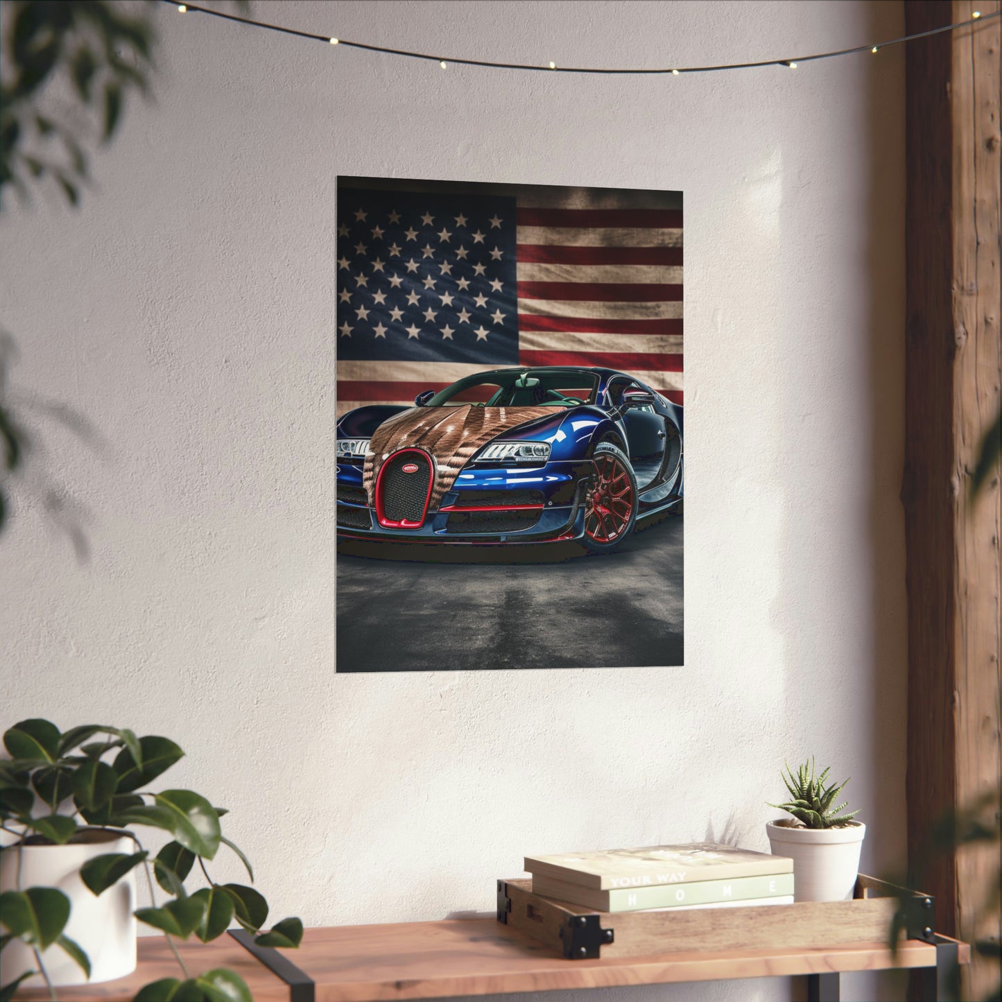 Premium Matte Vertical Posters Bugatti American Flag 4