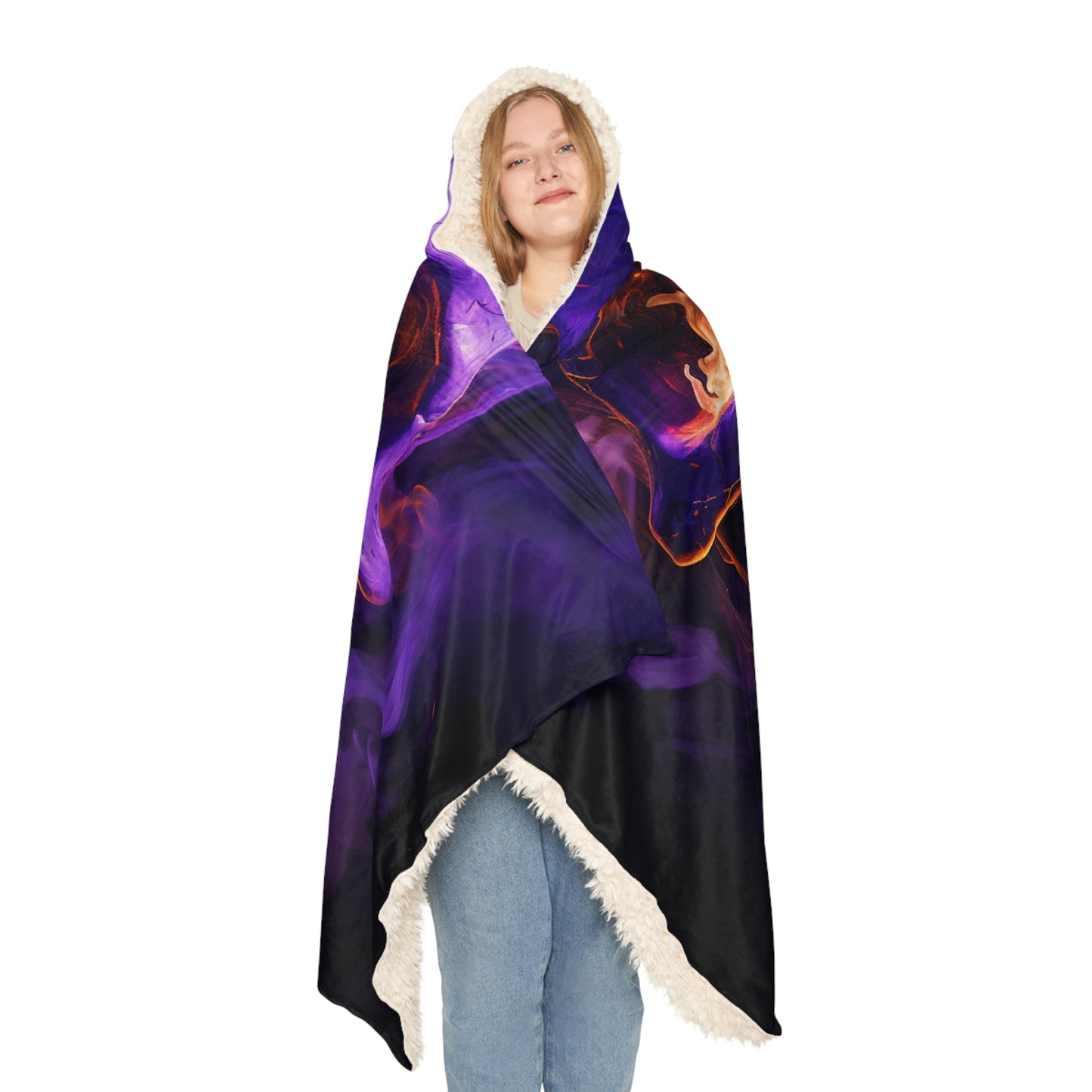 Snuggle Hooded Blanket Skull Flames 1