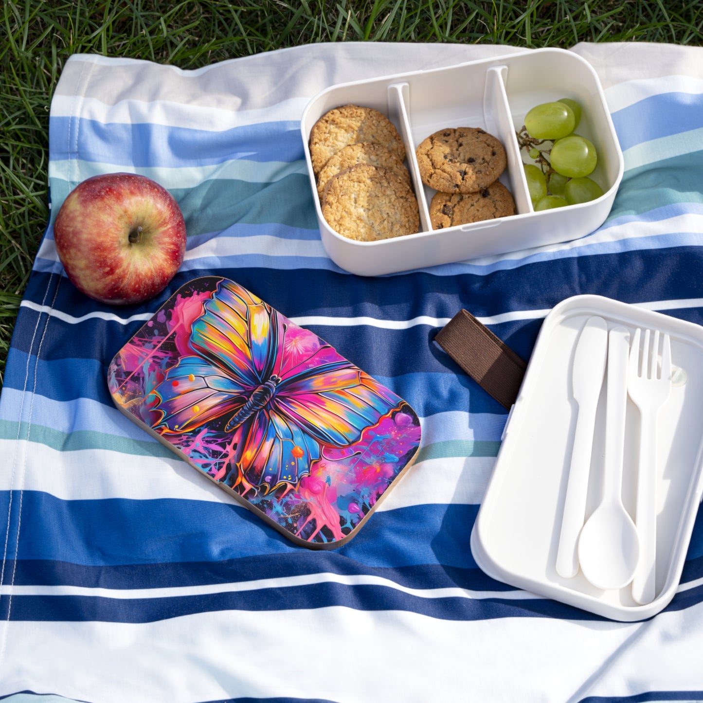 Bento Lunch Box Pink Butterfly Flair 3