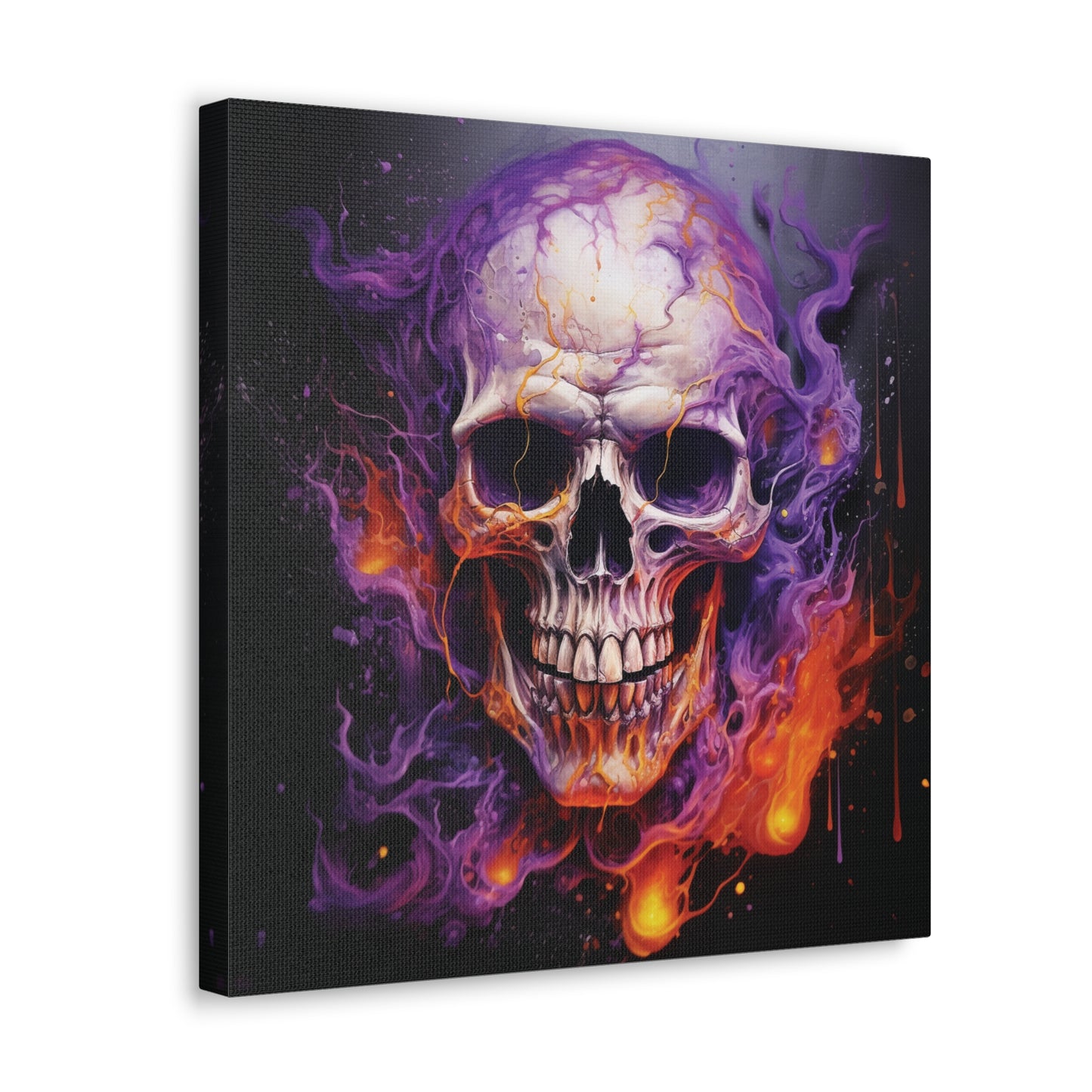 Canvas Gallery Wraps Skull Flames 2