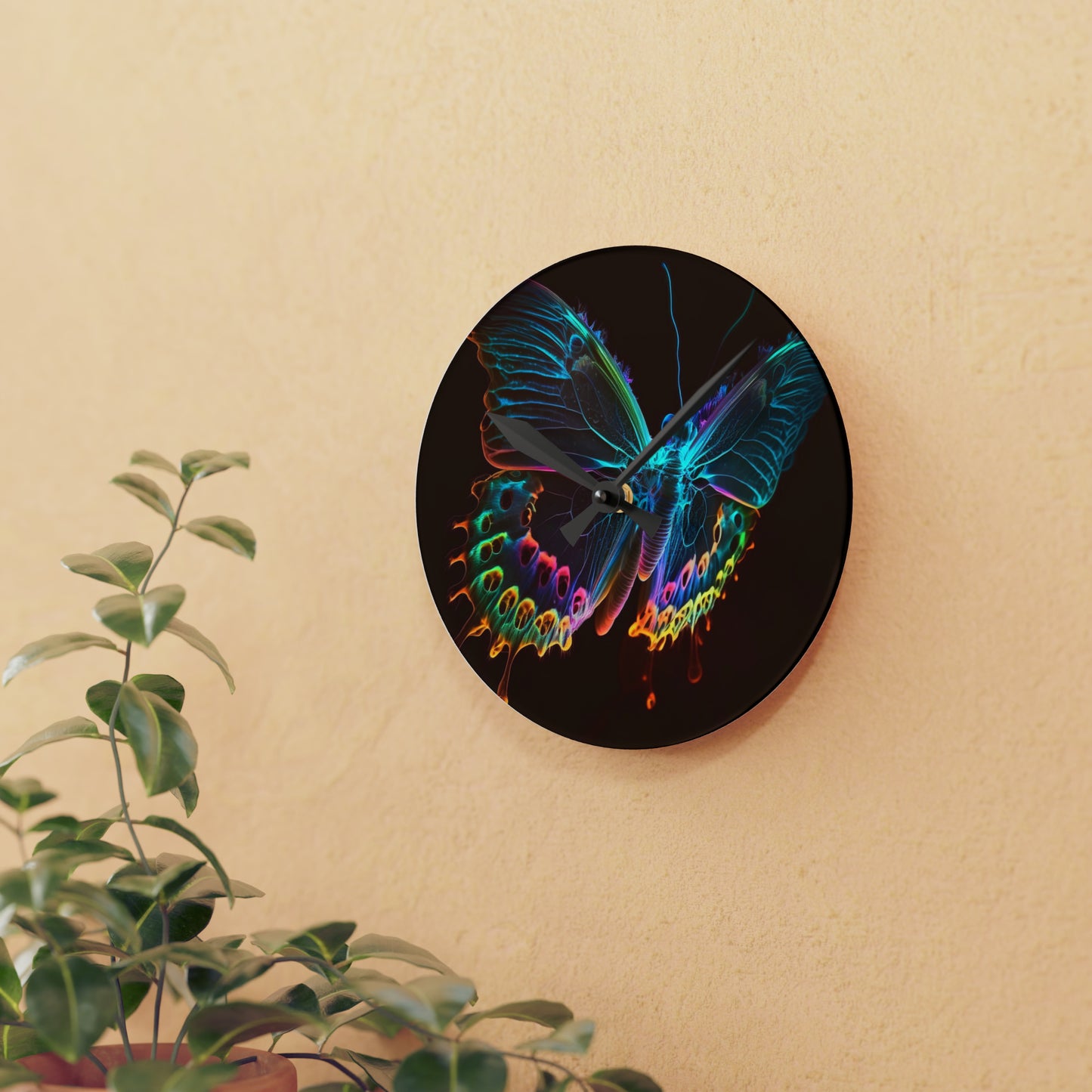 Acrylic Wall Clock Thermal Butterfly 2