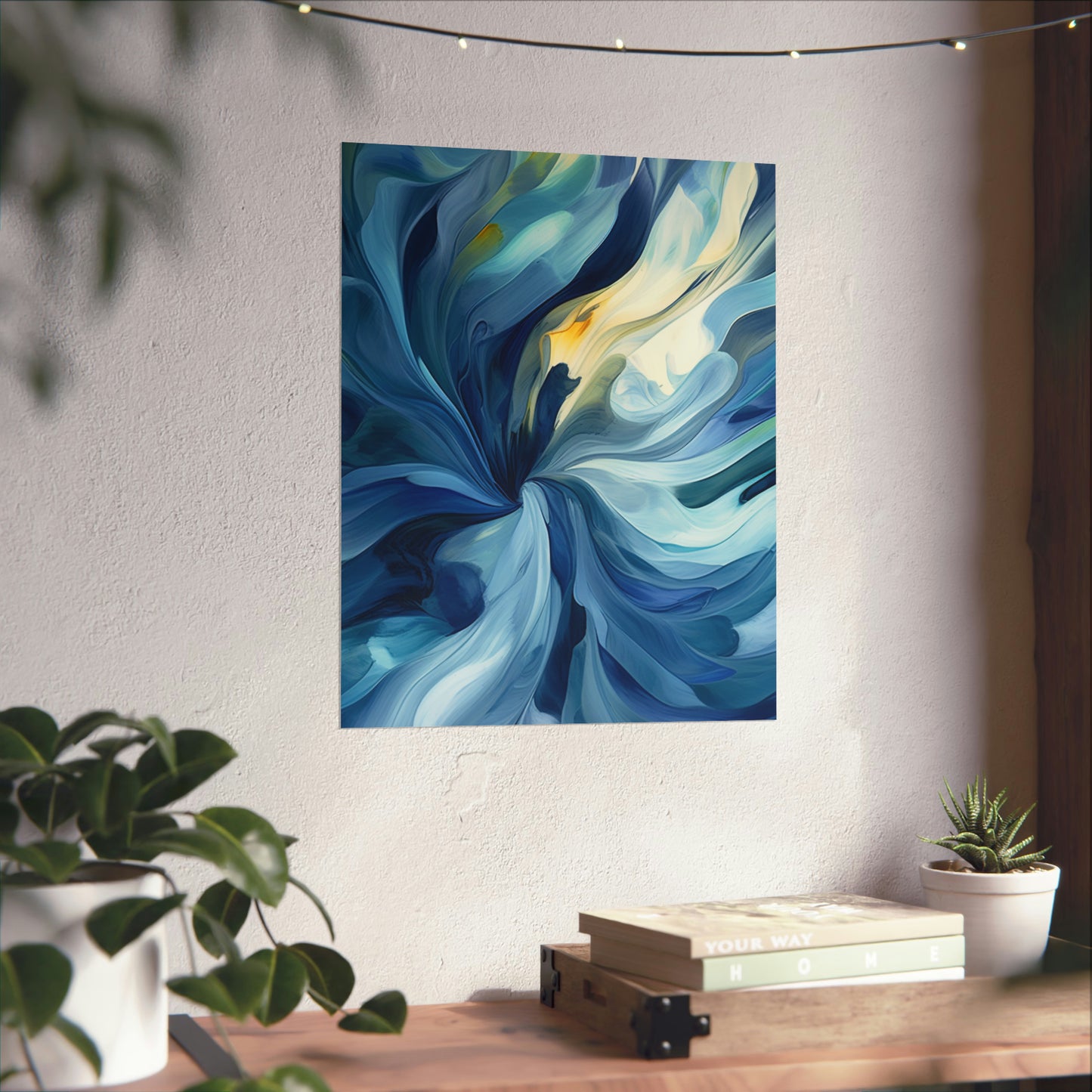 Premium Matte Vertical Posters Blue Tluip Abstract 4