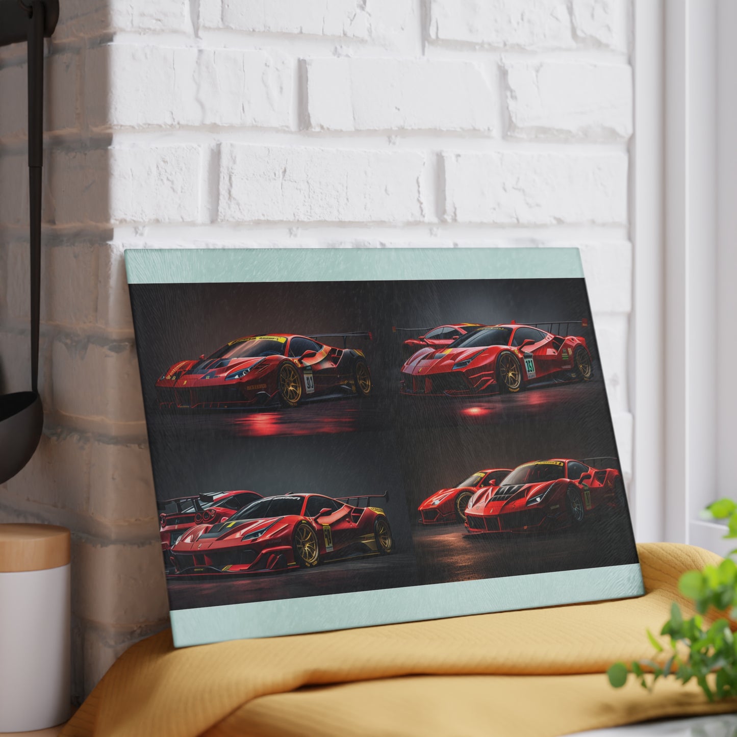 Glass Cutting Board Ferrari Red 5