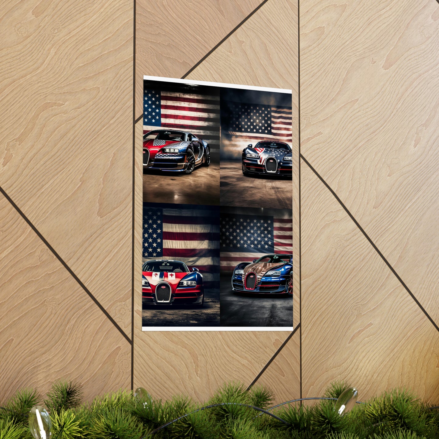 Premium Matte Vertical Posters Bugatti American Flag 5