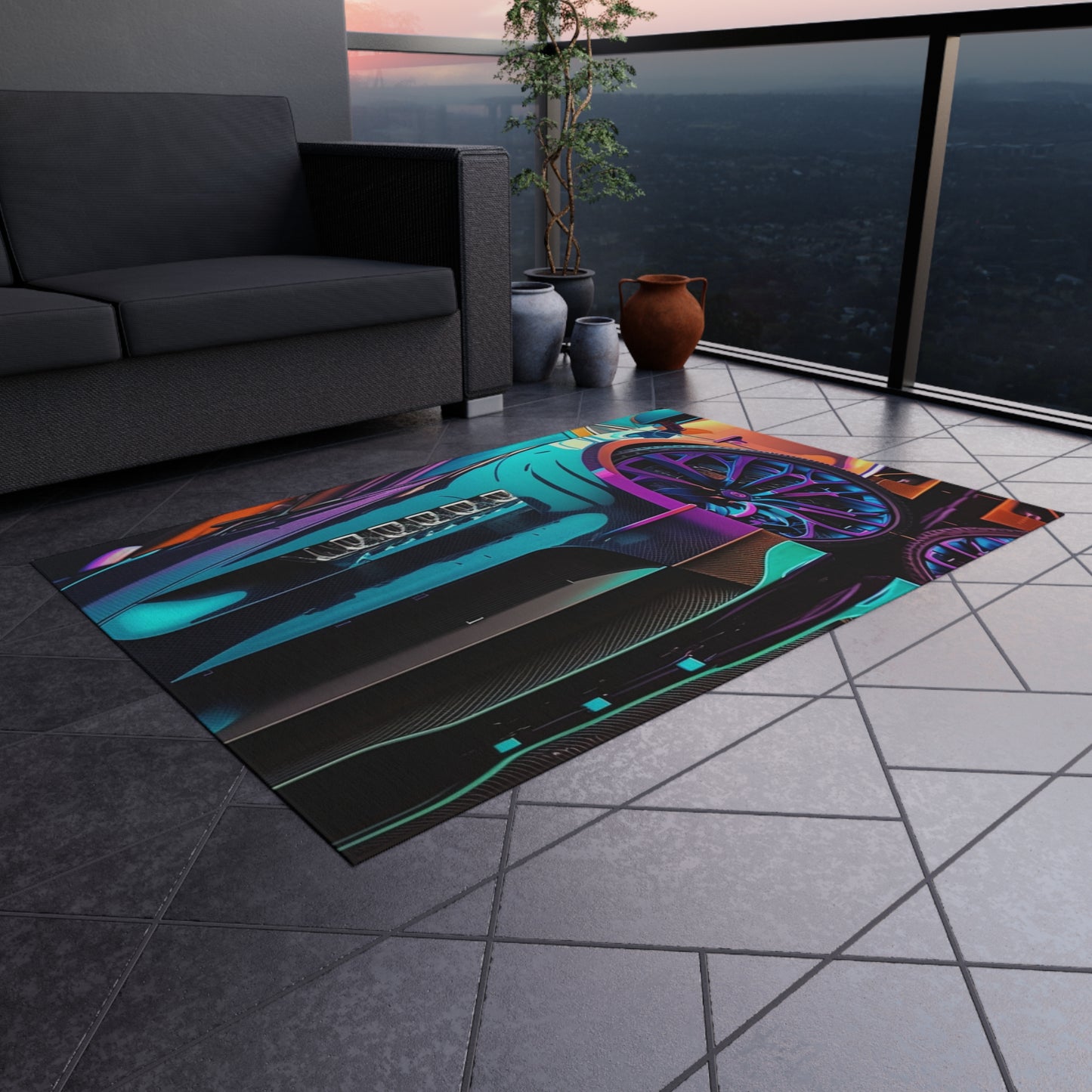 Outdoor Rug  Bugatti Neon Chiron 1