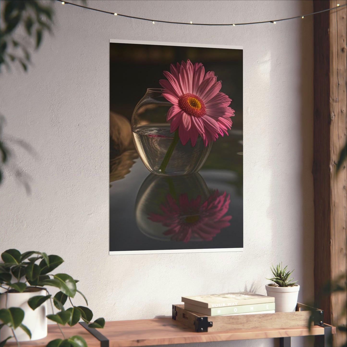 Premium Matte Vertical Posters Pink Daisy 2