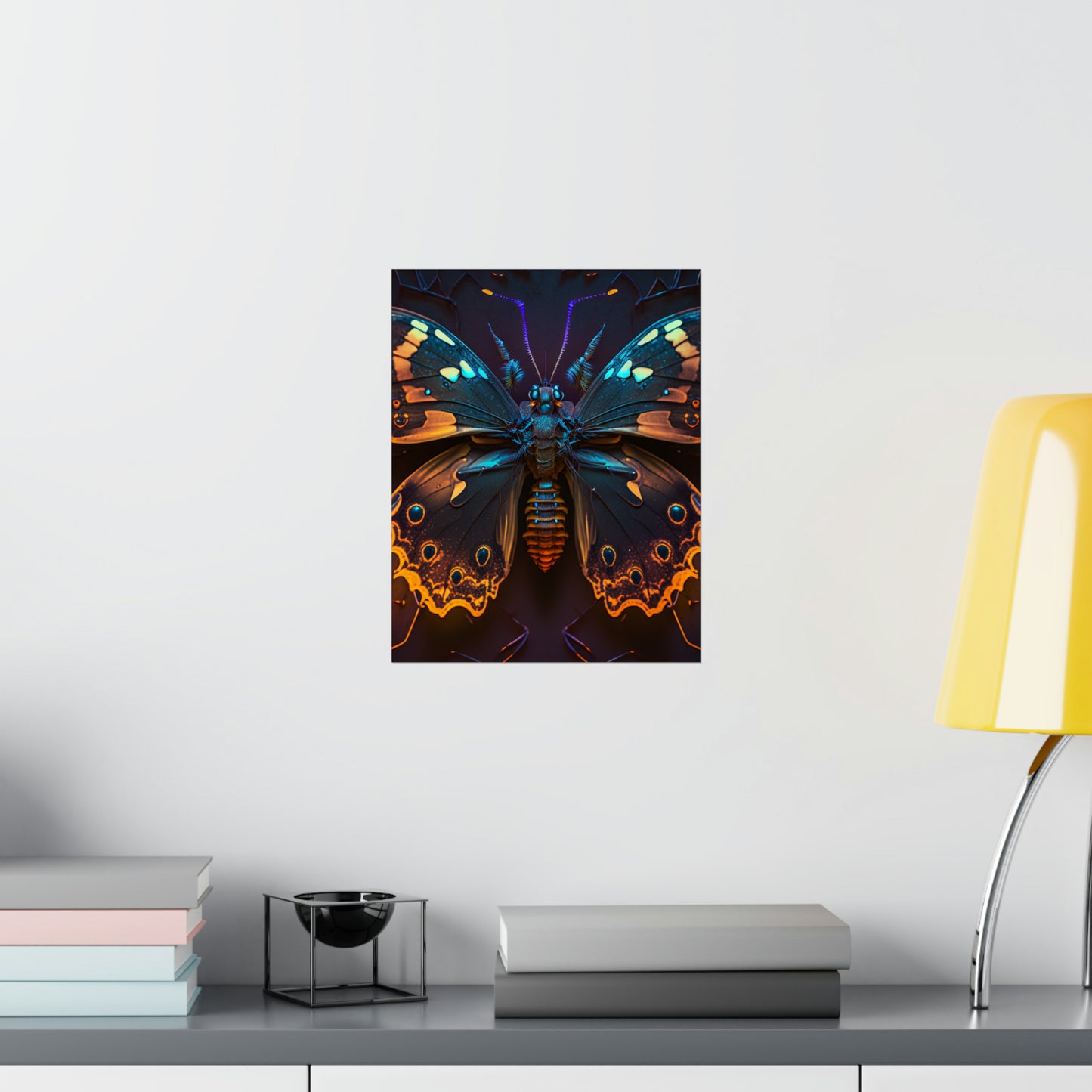 Premium Matte Vertical Posters Neon Hue Butterfly 2