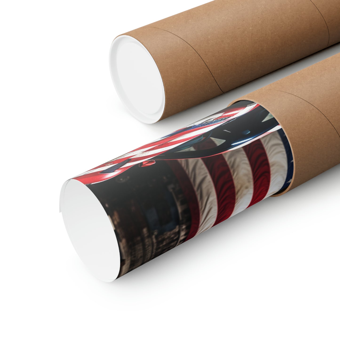 Premium Matte Vertical Posters American Flag Farrari 2