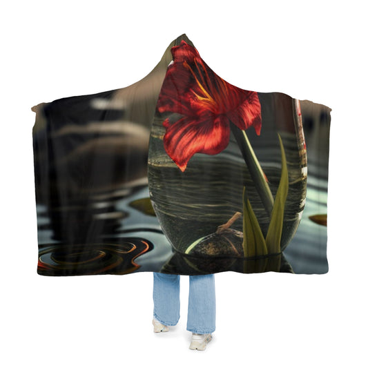 Snuggle Hooded Blanket Red Lily in a Glass vase 4