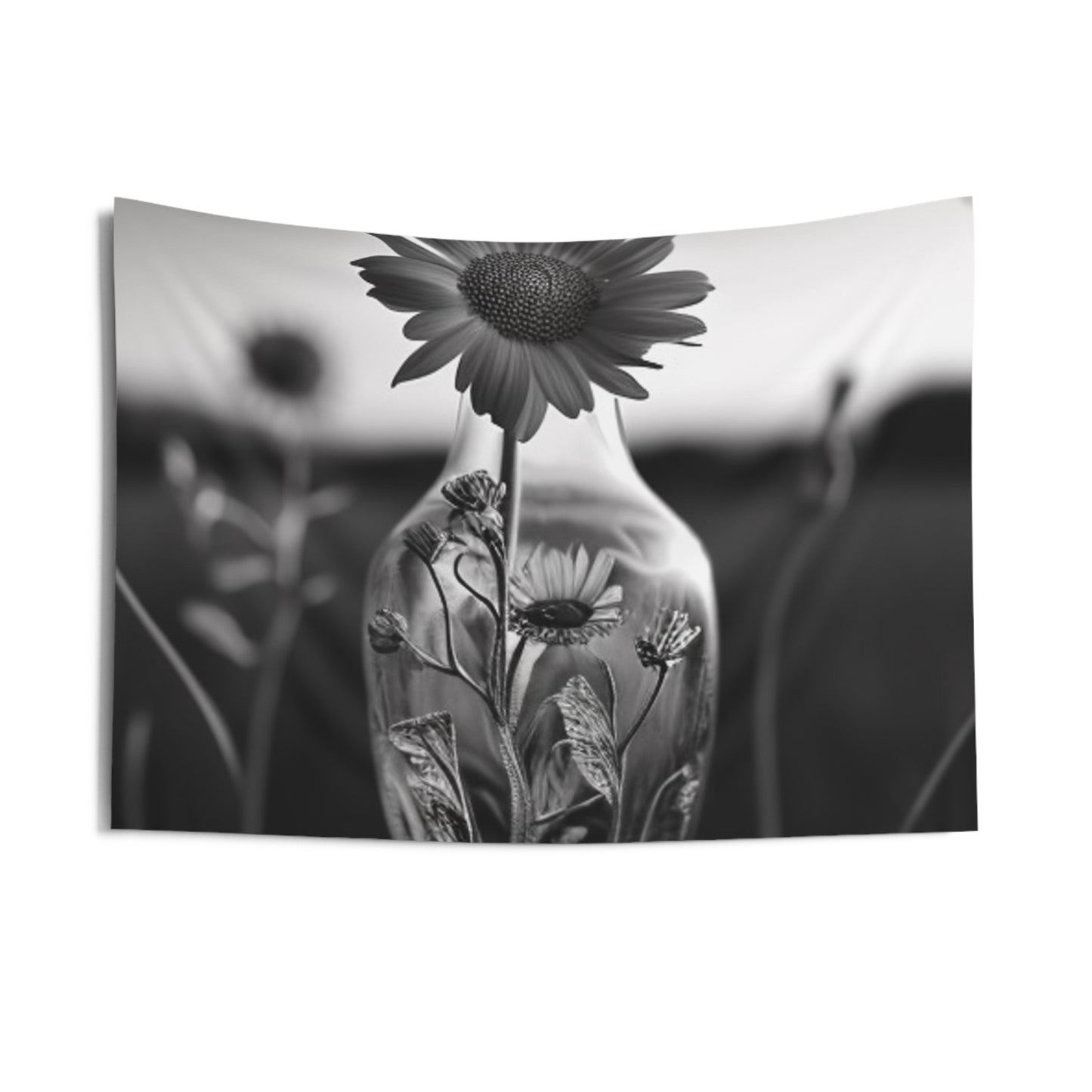 Indoor Wall Tapestries Yellw Sunflower in a vase 2