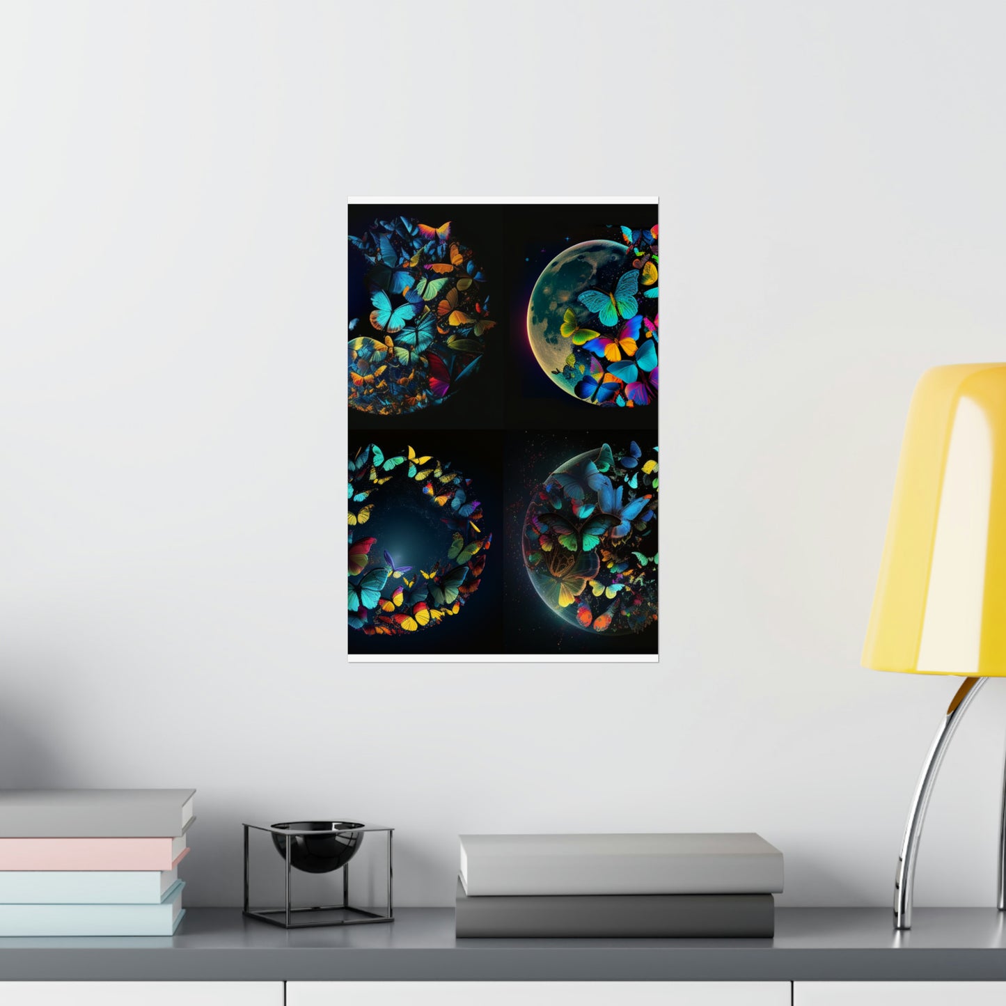 Premium Matte Vertical Posters Moon Butterfly 5