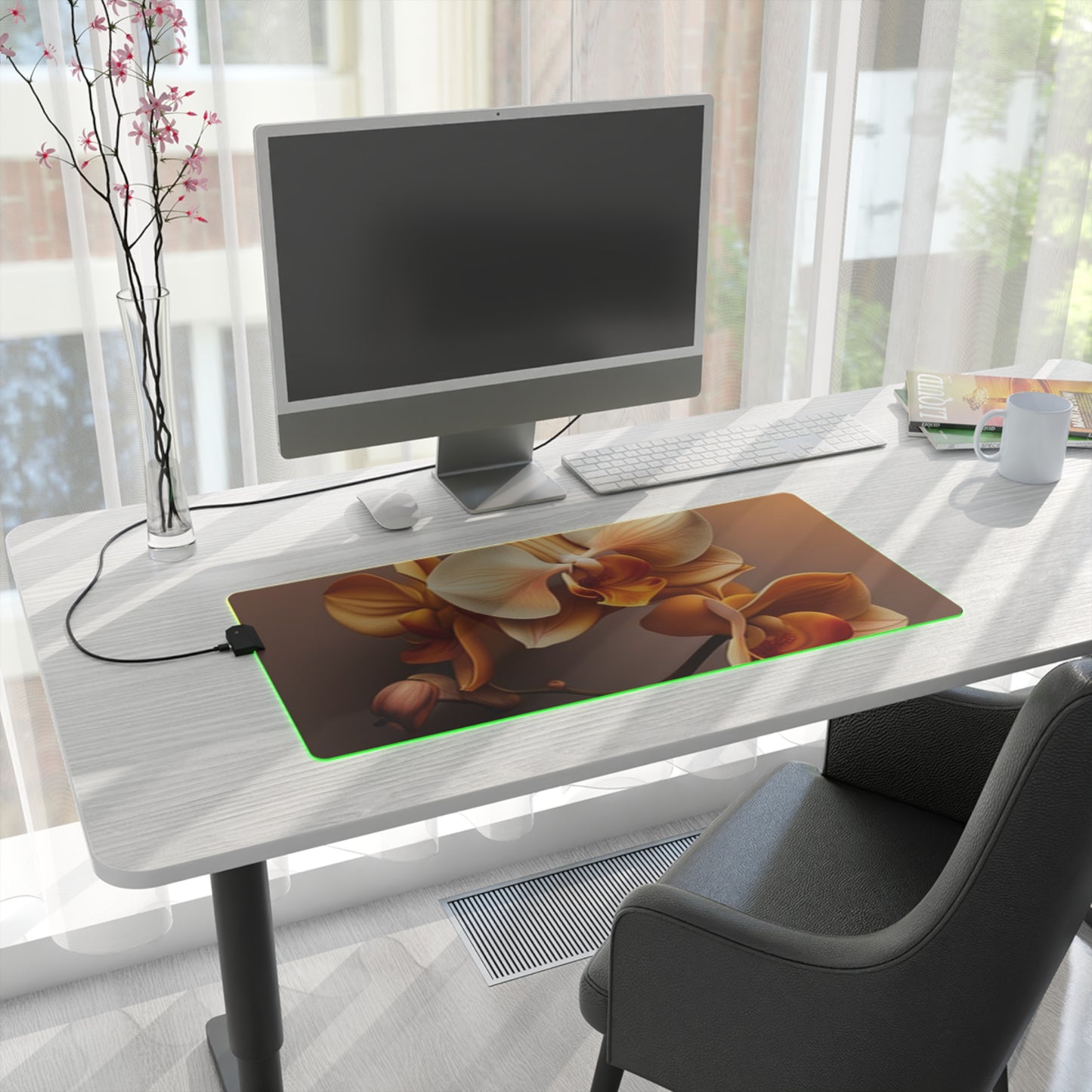 LED Gaming Mouse Pad orchid pedals 2