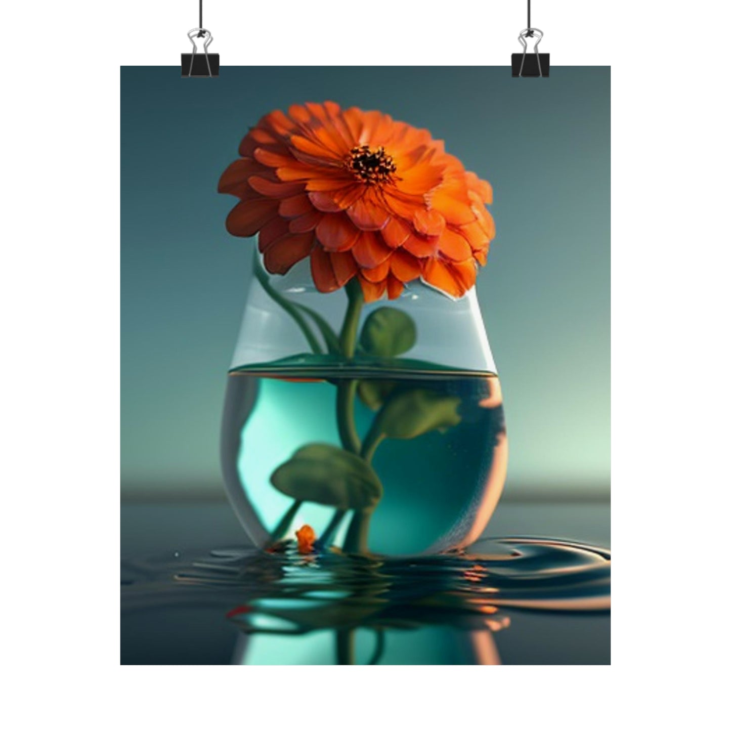 Premium Matte Vertical Posters Orange Zinnia 1