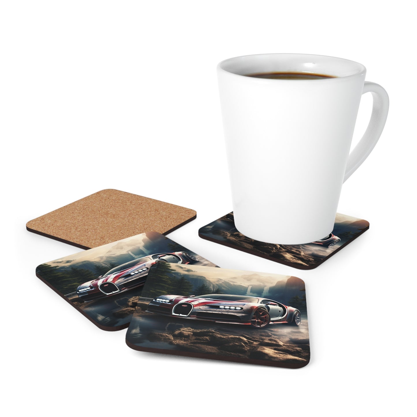 Corkwood Coaster Set Bugatti Waterfall 4