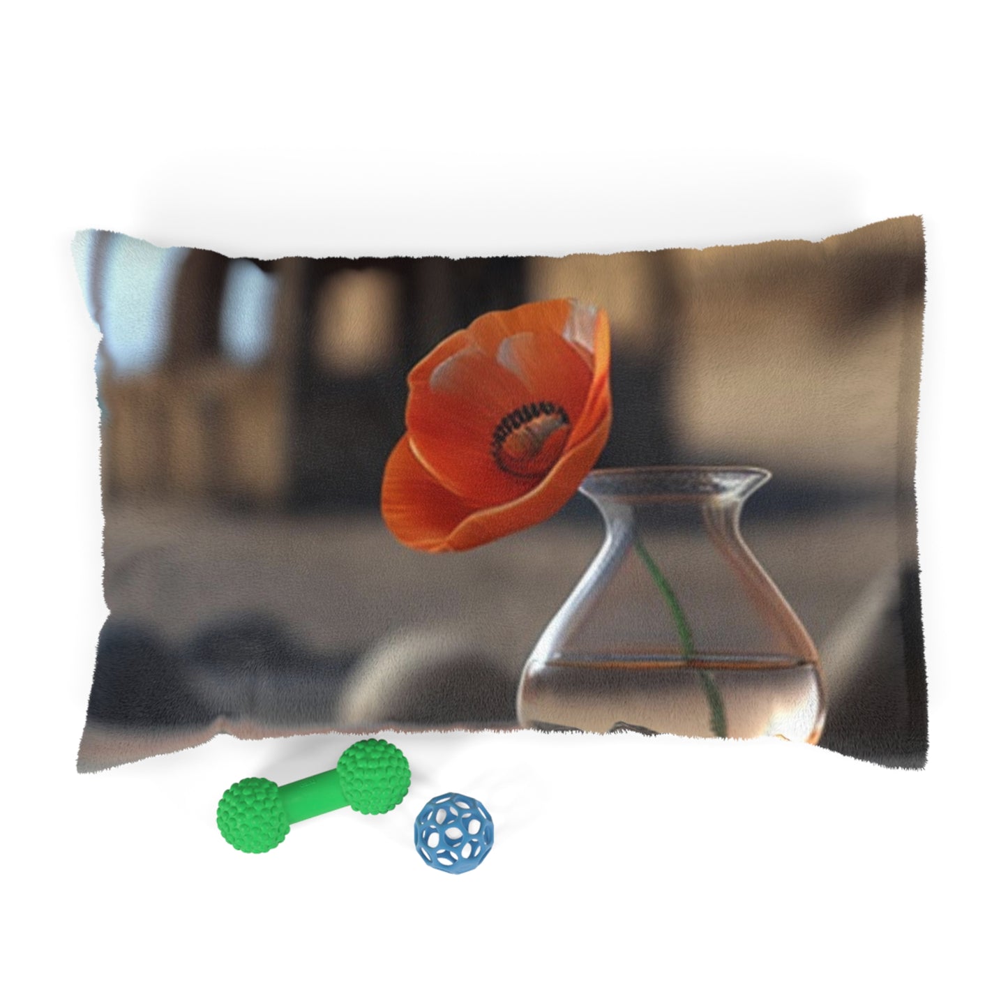 Pet Bed Poppy in a Glass Vase 1