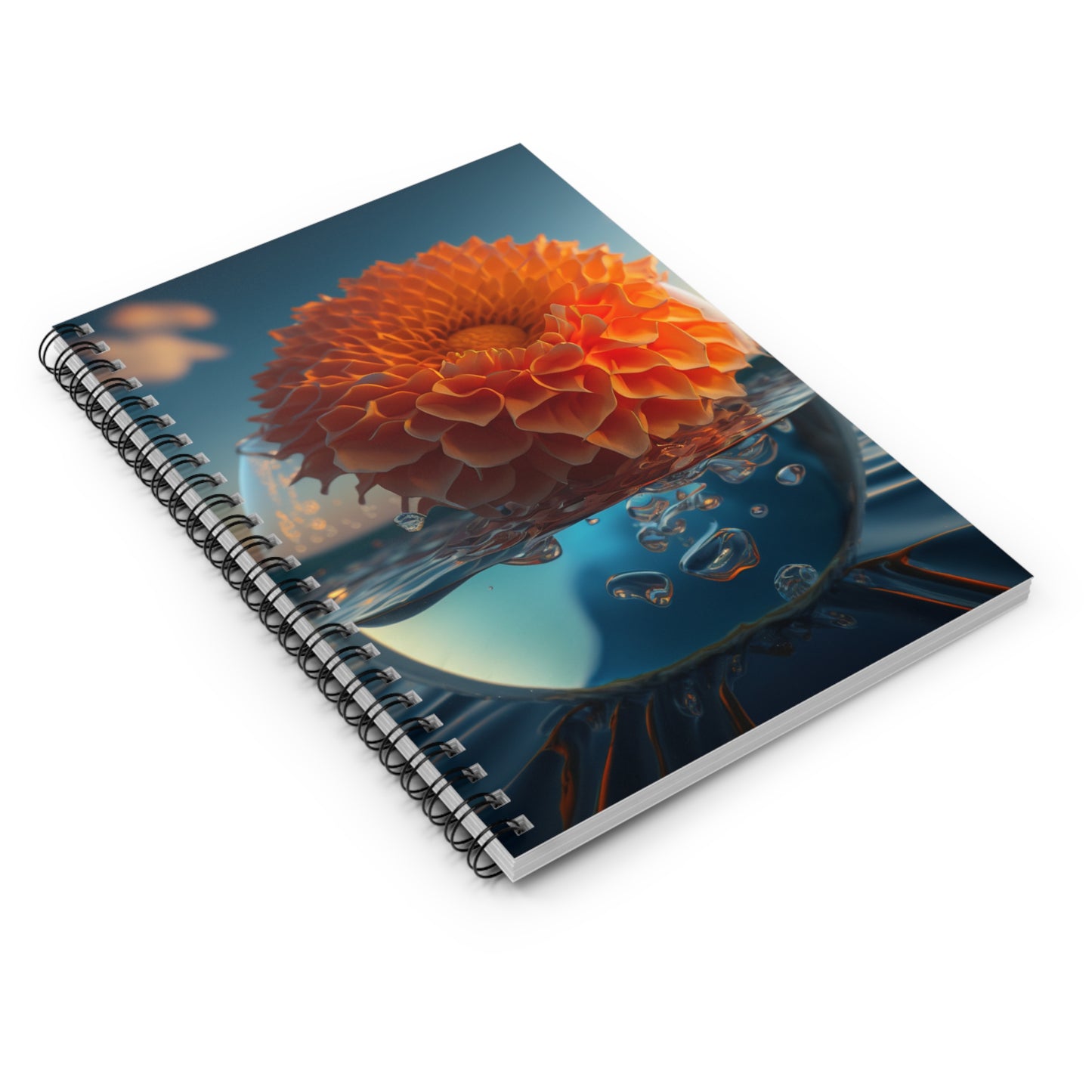 Spiral Notebook - Ruled Line Dahlia Orange 4