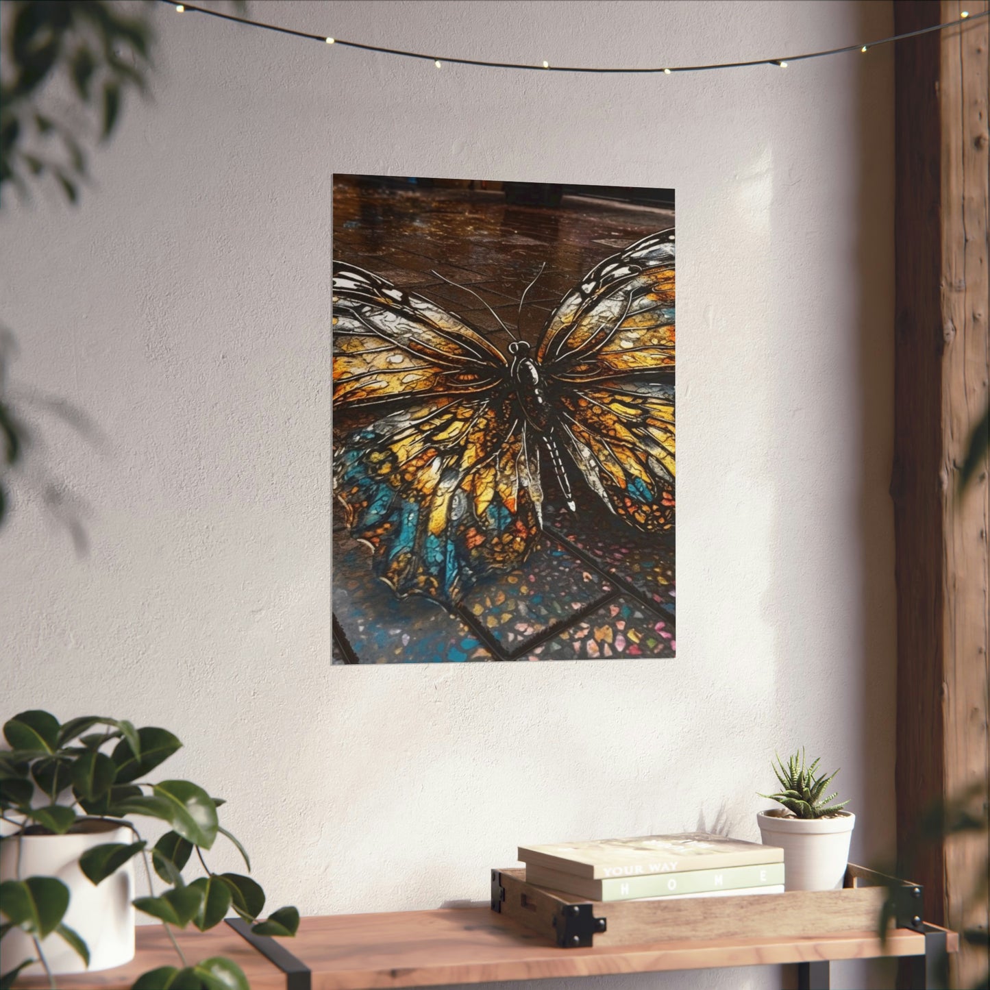 Premium Matte Vertical Posters Water Butterfly Street 1