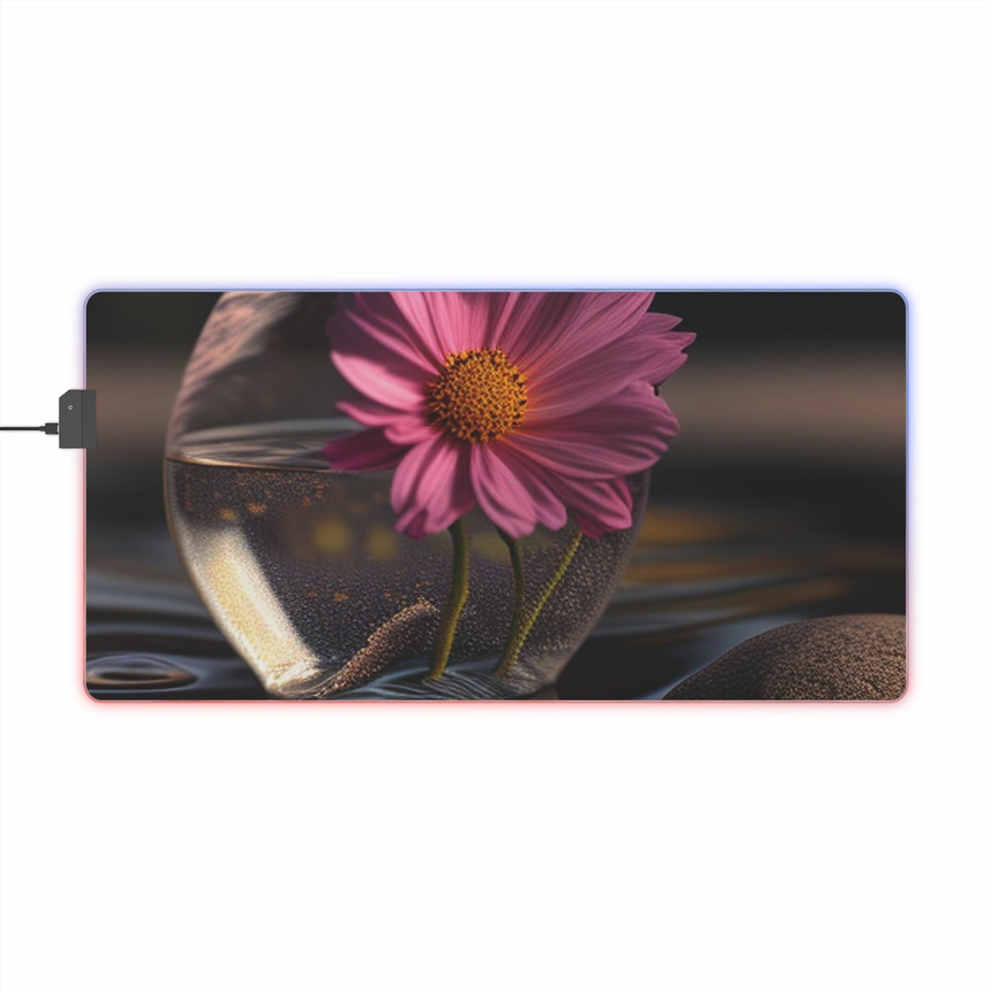 LED Gaming Mouse Pad Pink Daisy 4