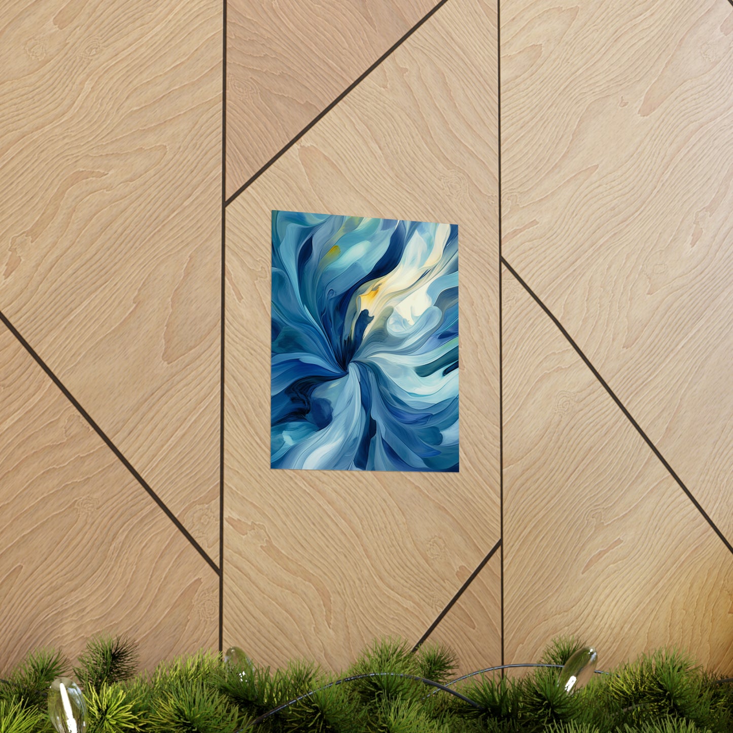 Premium Matte Vertical Posters Blue Tluip Abstract 4