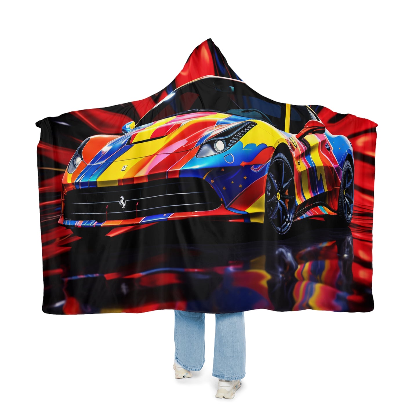 Snuggle Hooded Blanket Hyper Colorfull Ferrari 1