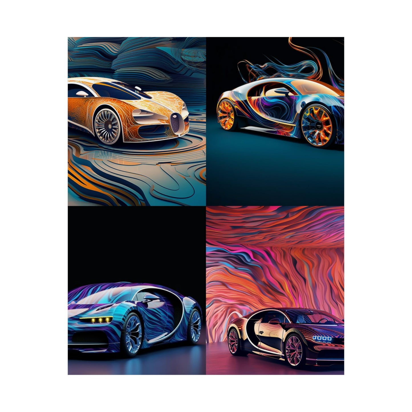 Premium Matte Vertical Posters Bugatti Abstract Flair 5