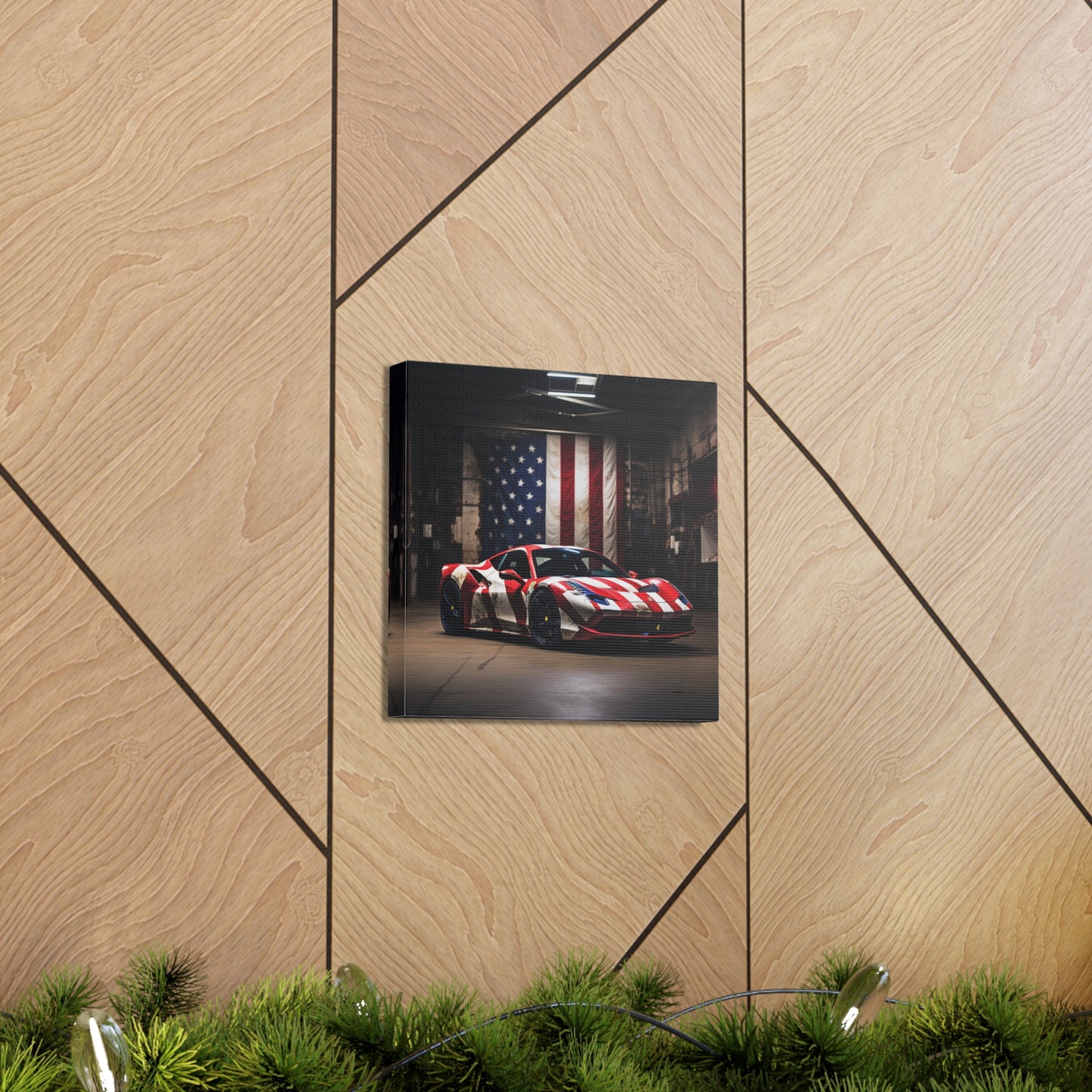 Canvas Gallery Wraps American Flag Farrari 2