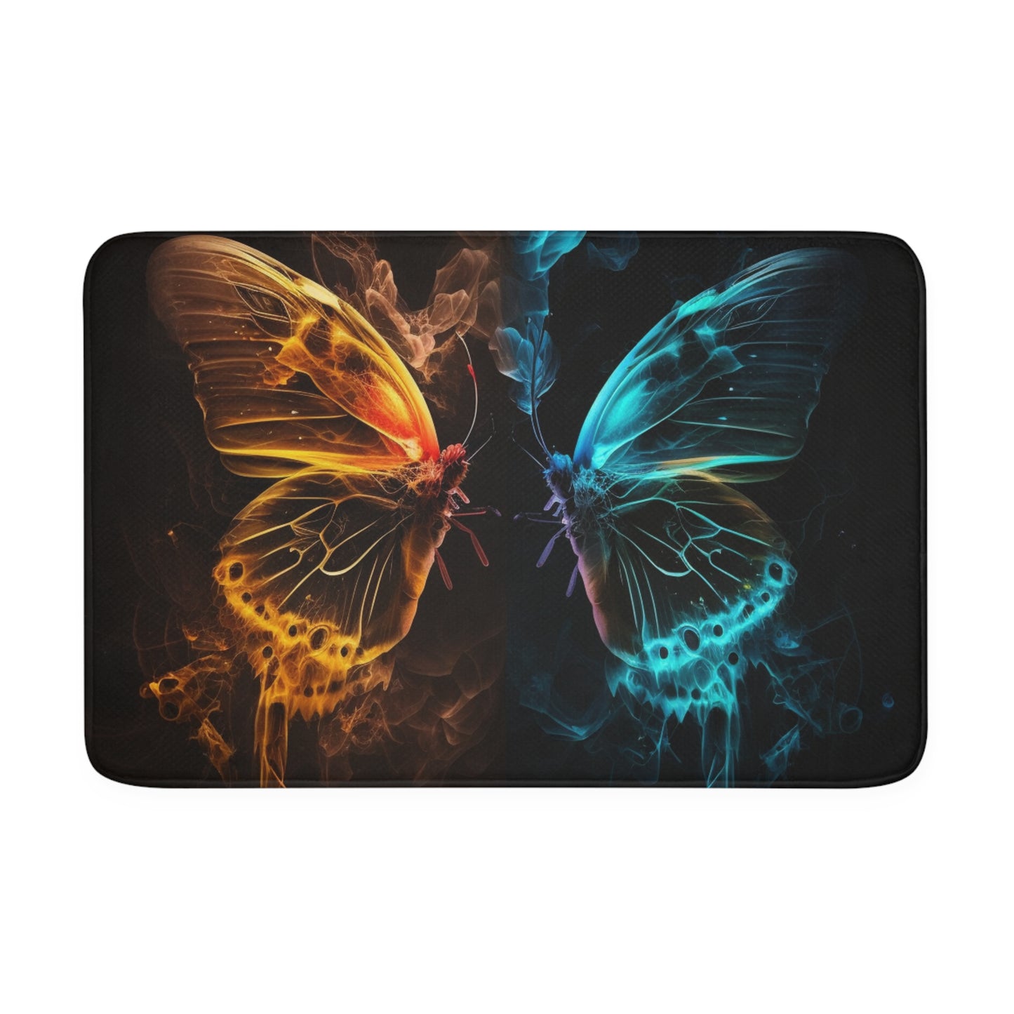 Memory Foam Bath Mat Kiss Neon Butterfly 8