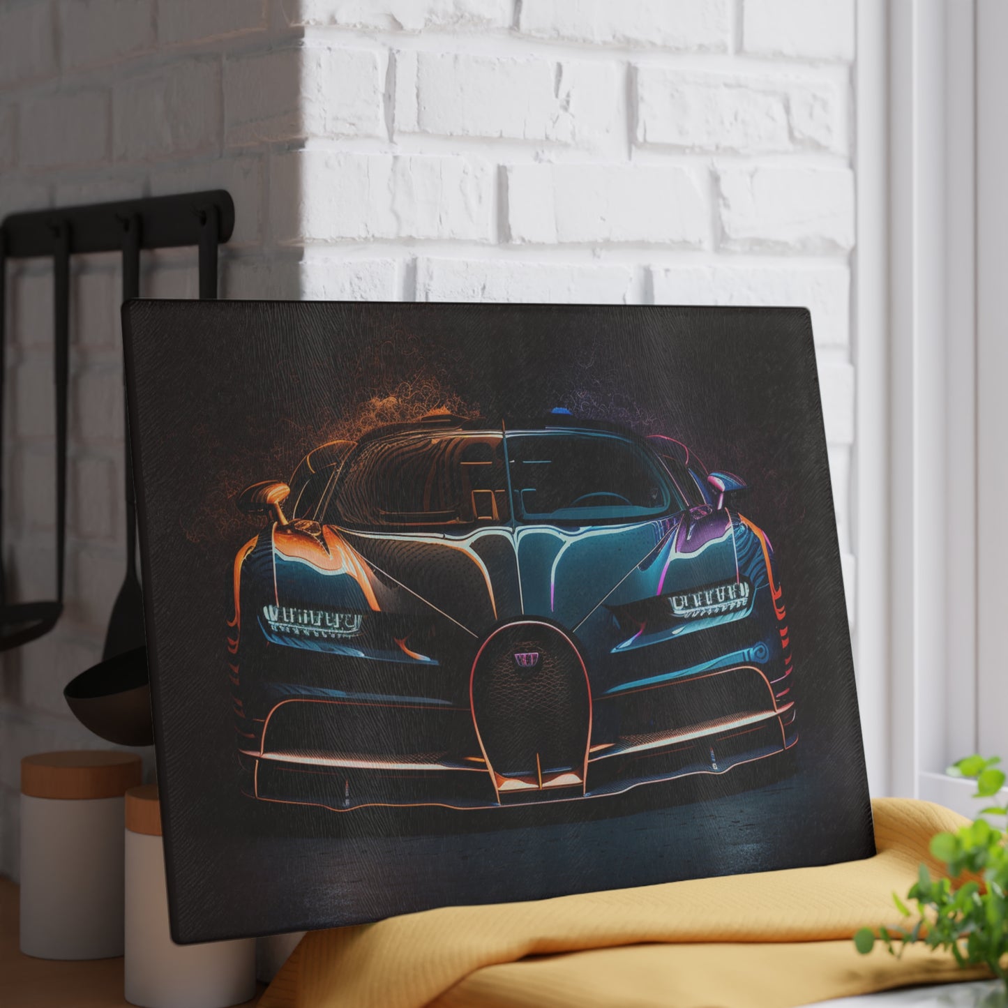 Glass Cutting Board Bugatti Chiron Super 3