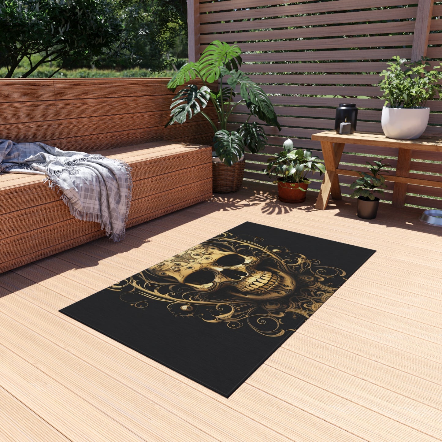 Outdoor Rug  Skull Treble Clef 3