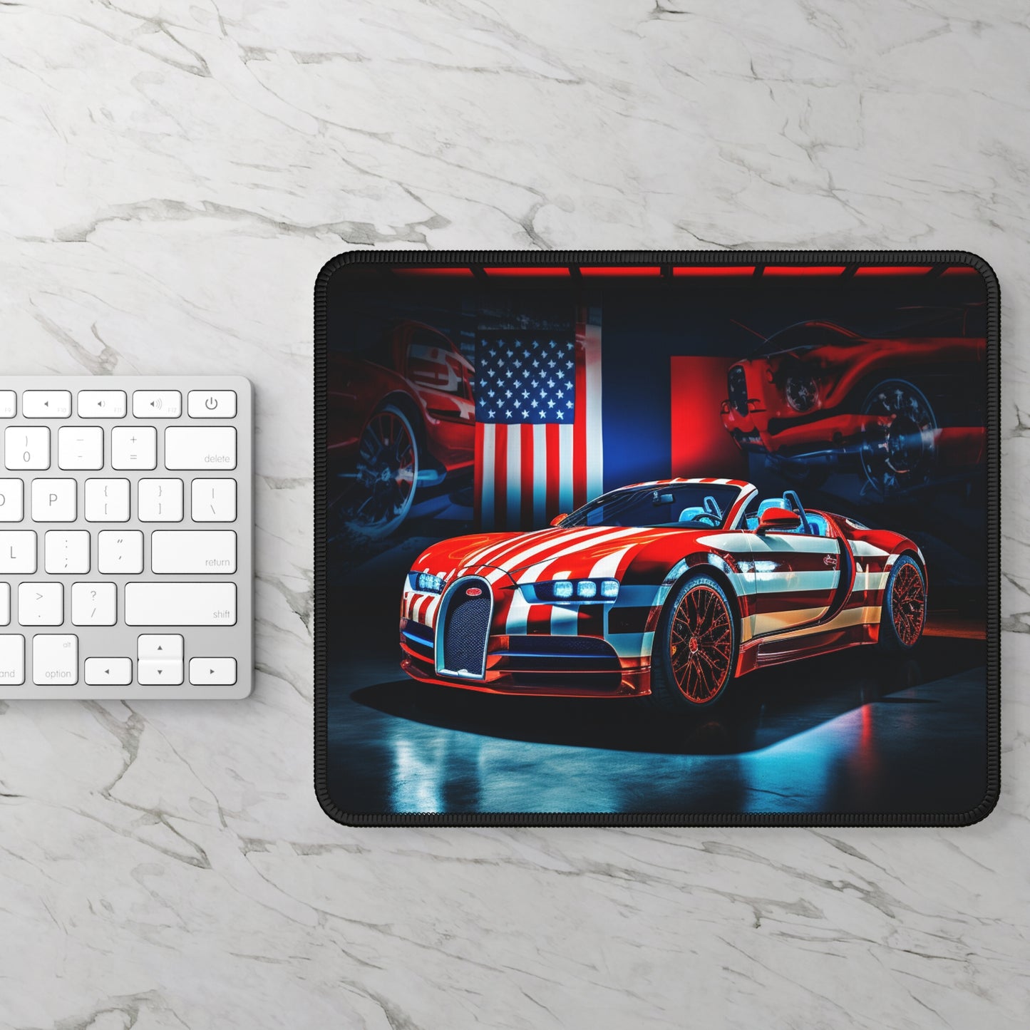 Gaming Mouse Pad  Macro Bugatti American Flag 2