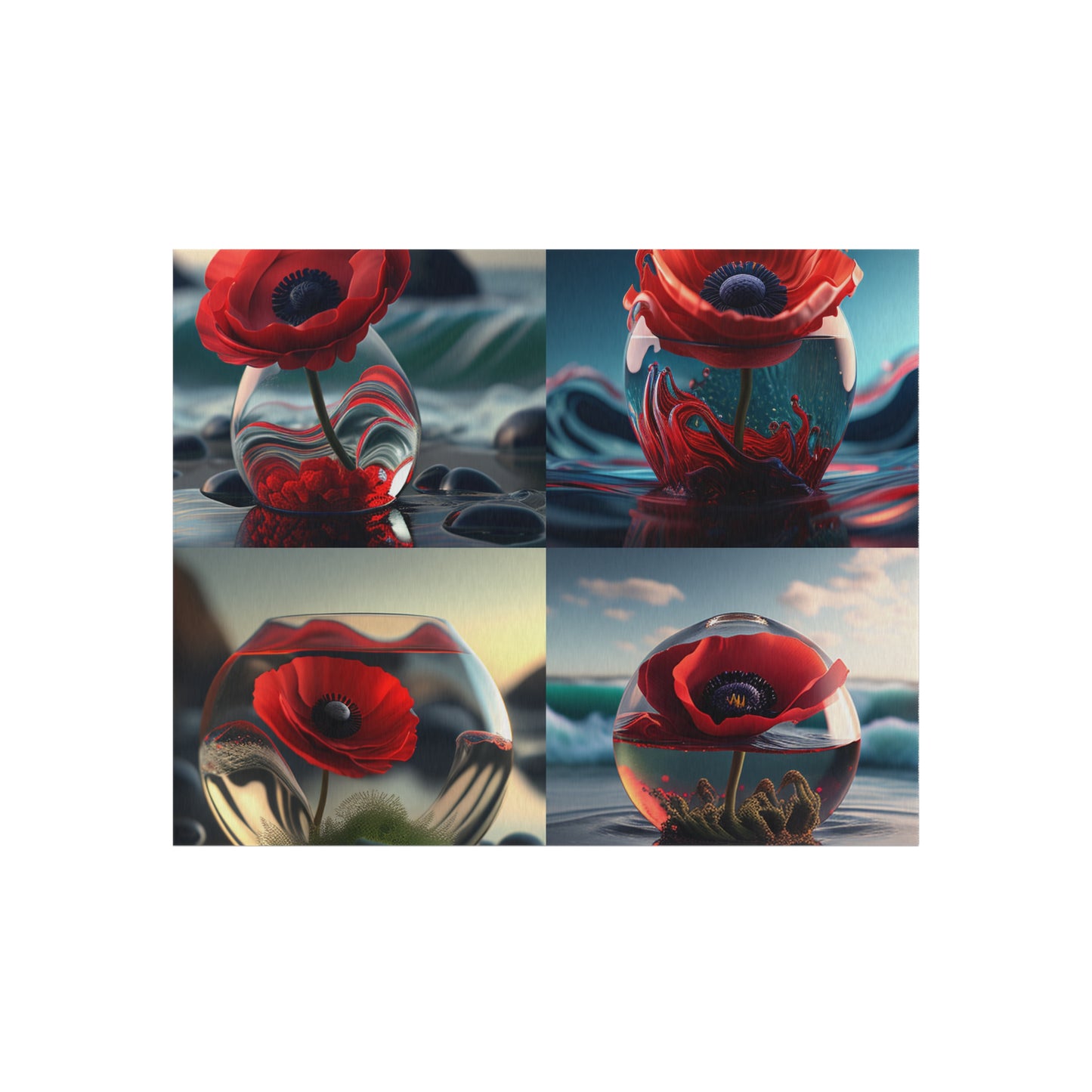 Outdoor Rug  Red Anemone in a Vase 5