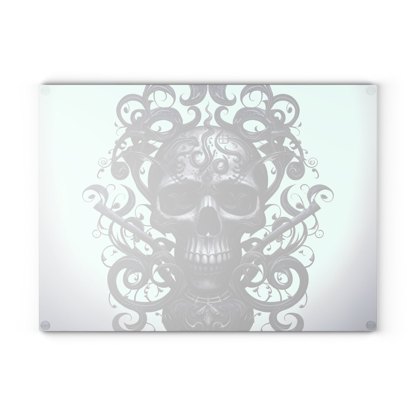 Glass Cutting Board Skull Treble Clef 1