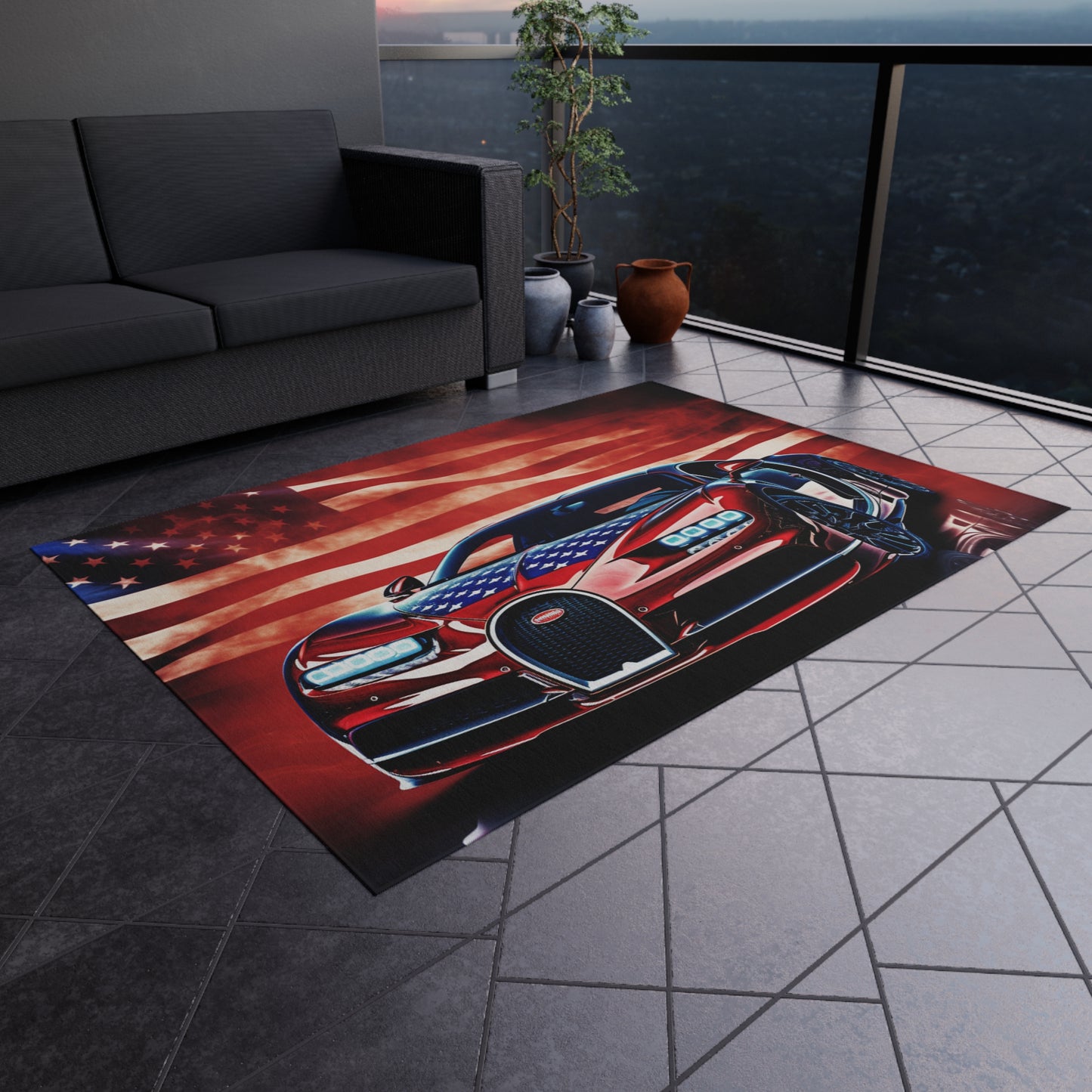 Outdoor Rug  Abstract American Flag Background Bugatti 3