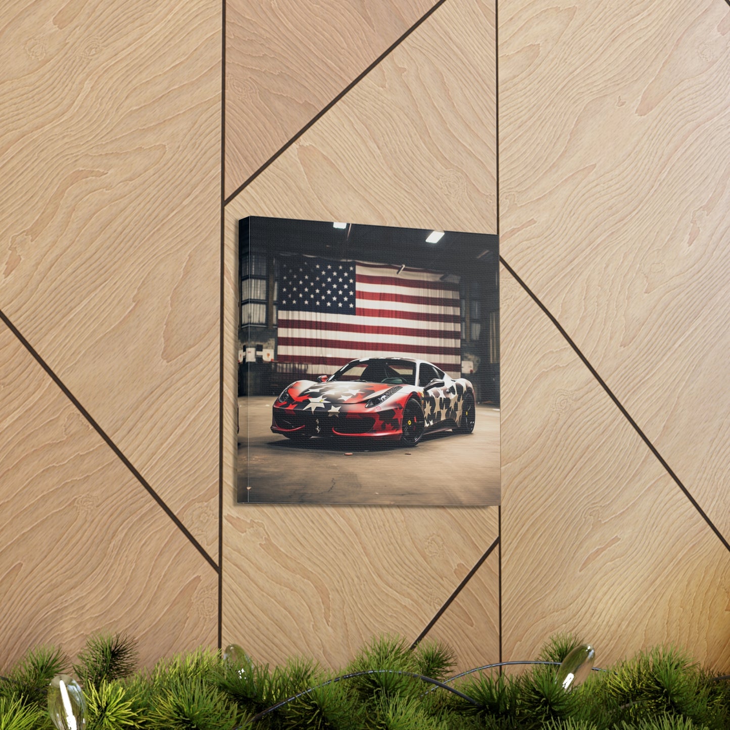 Canvas Gallery Wraps American Flag Farrari 1