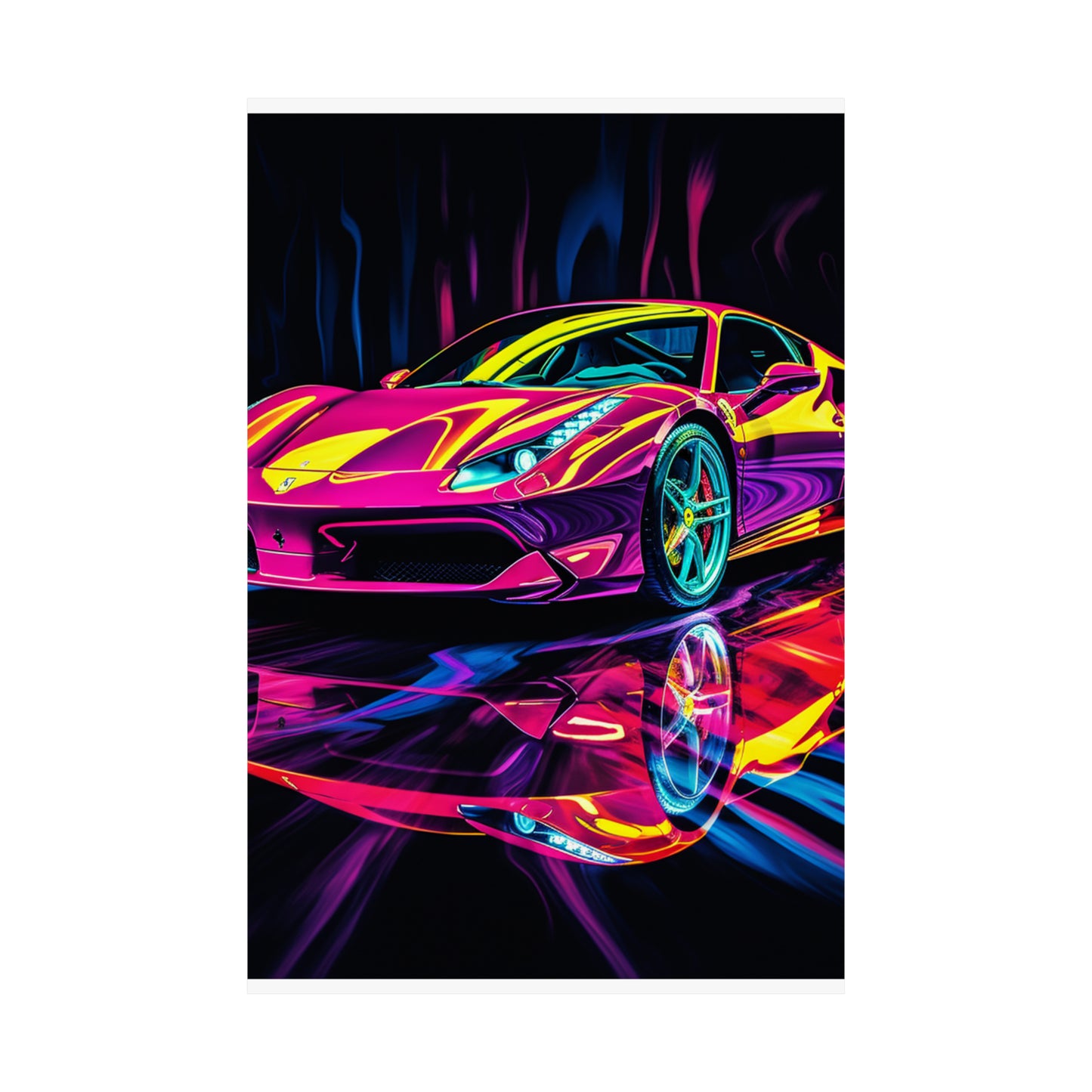 Premium Matte Vertical Posters Pink Ferrari Macro 2