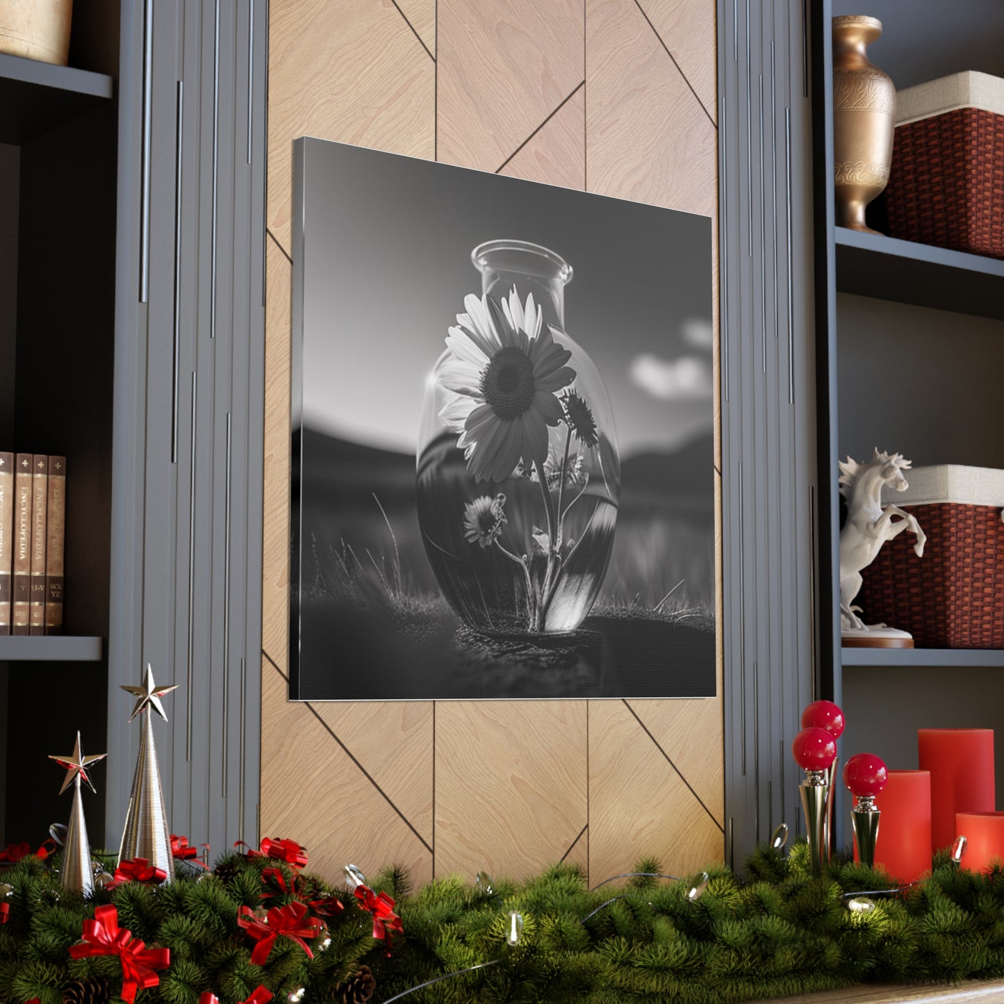 Canvas Gallery Wraps Yellw Sunflower in a vase 4