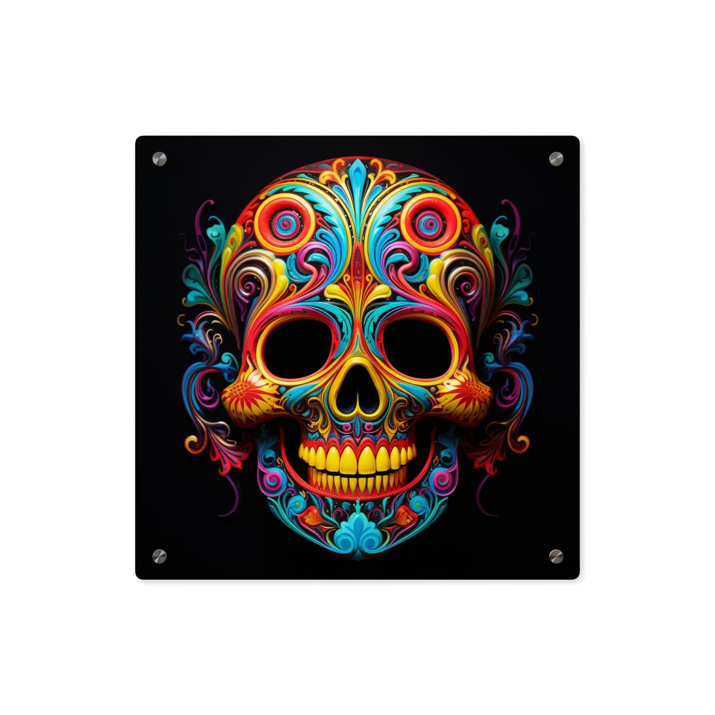 Acrylic Wall Art Panels Macro Skull Color 1